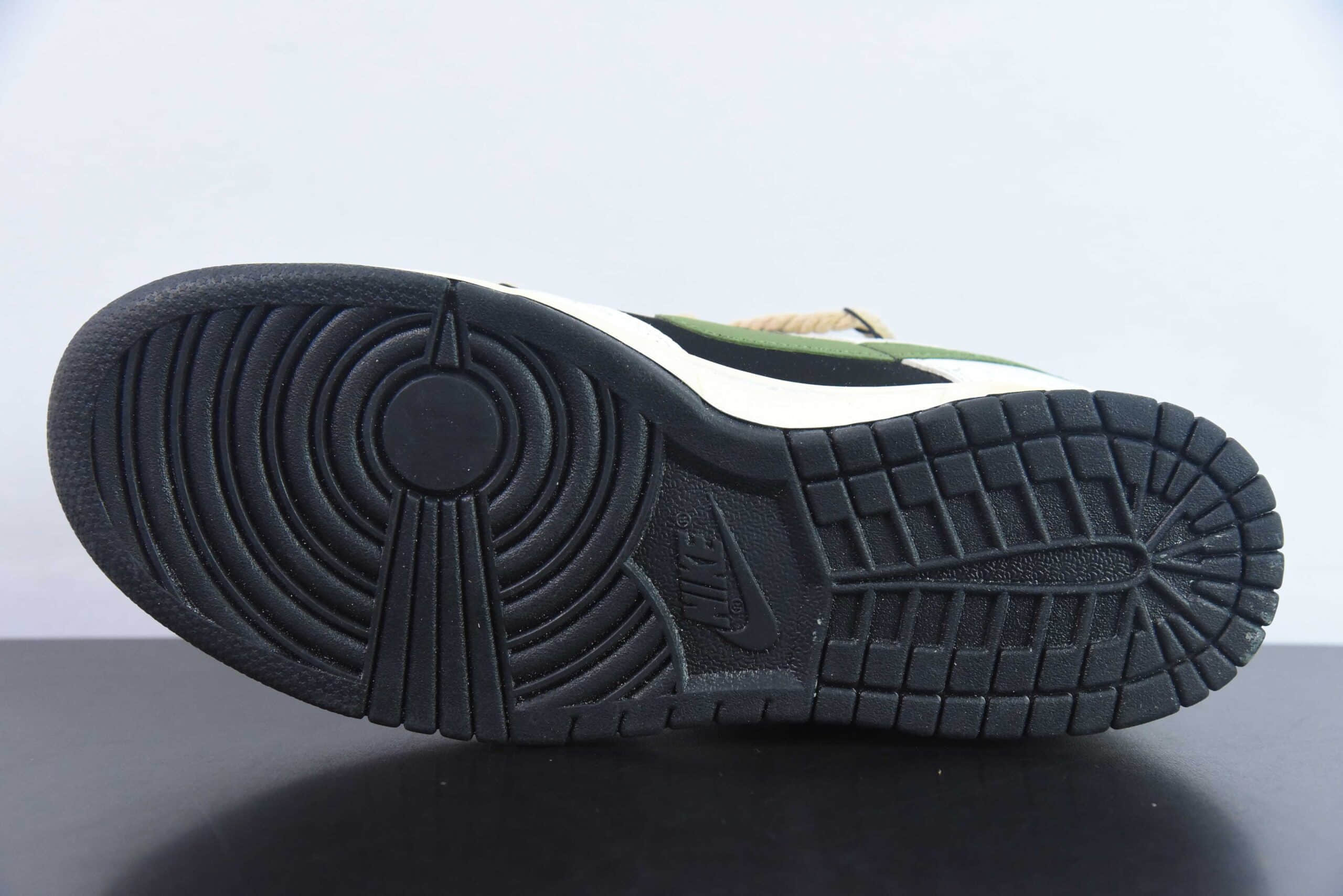 耐克Nike SB Dunk Low 黑绿熊猫定制款绑带SB低帮休闲滑板鞋纯原版本 货号:DD1391-100