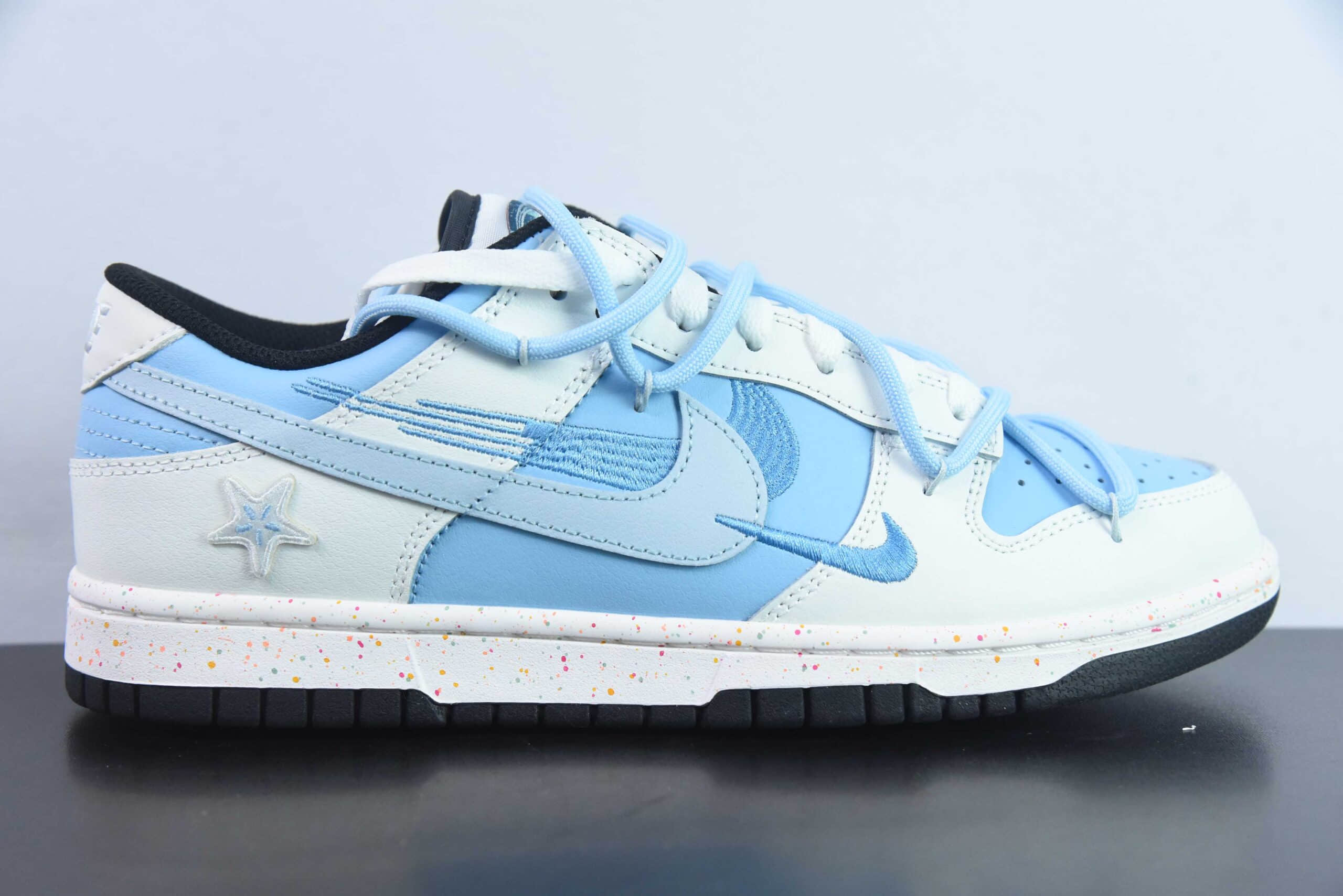 耐克Nike Dunk Low Multi Color 活力三勾白蓝定制版解构绑带休闲板鞋纯原版本 货号: FD4623-156