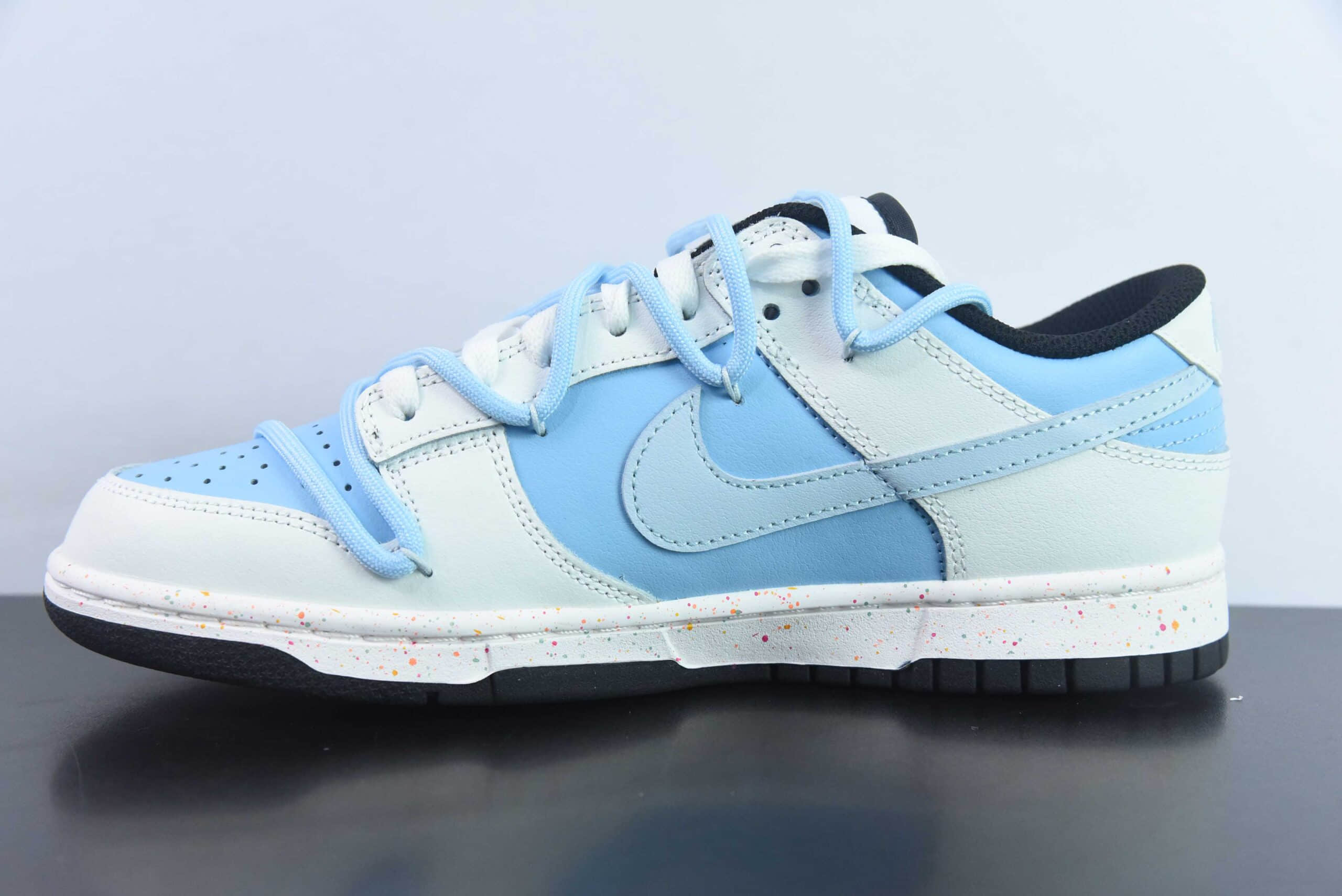 耐克Nike Dunk Low Multi Color 活力三勾白蓝定制版解构绑带休闲板鞋纯原版本 货号: FD4623-156