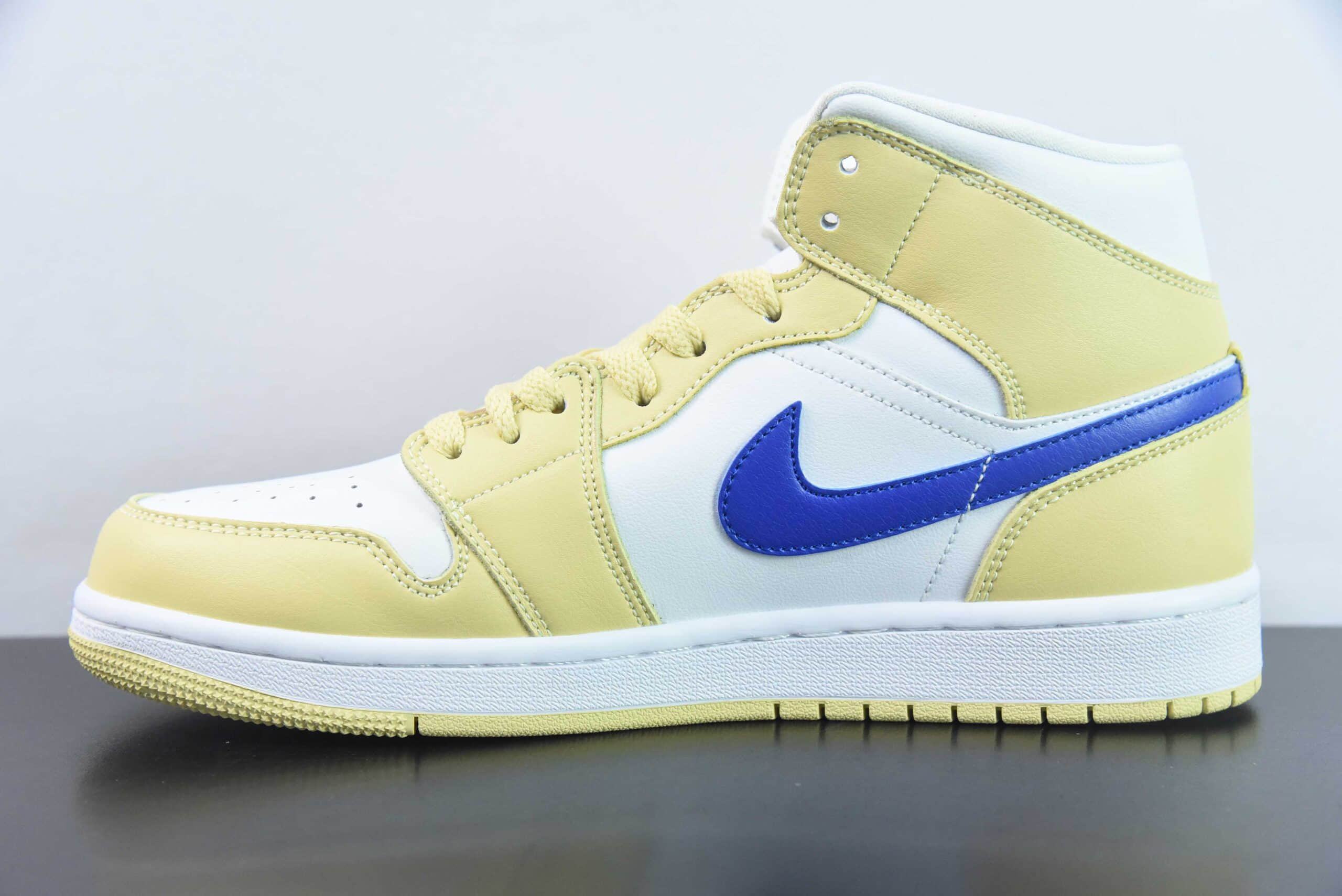 乔丹Air Jordan 1 Mid AJ1黄白蓝中帮运动篮球鞋纯原版本 货号:BQ6472-701