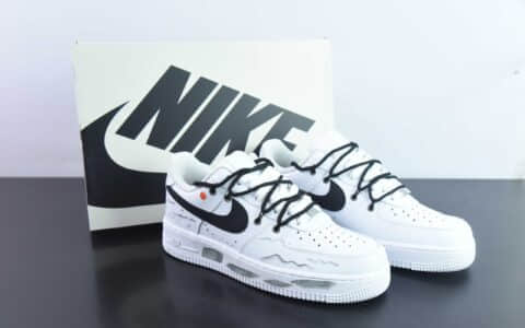耐克Nike Air Force 1 AF1白黑涂鸦山水画空军一号低帮休闲板鞋纯原版本 货号:CW2288-111
