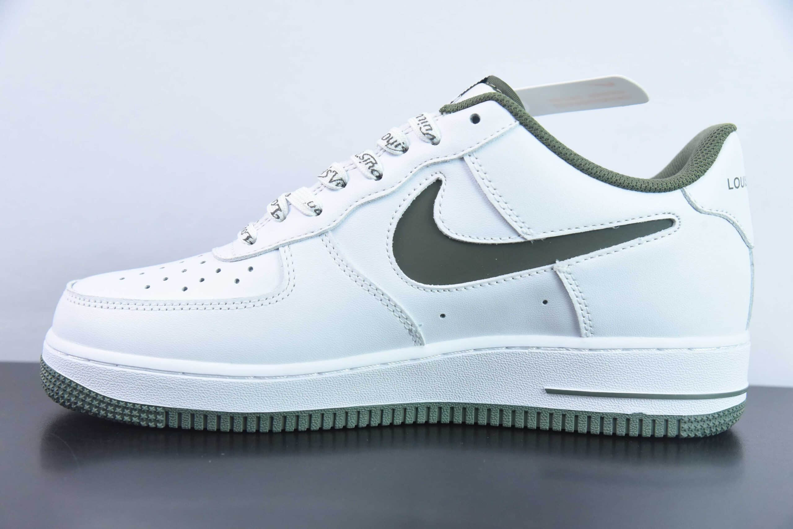 耐克Nike Air Force 1 AF1白绿 LV 印花空军一号低帮休闲板鞋纯原版本 货号:LV1898-835