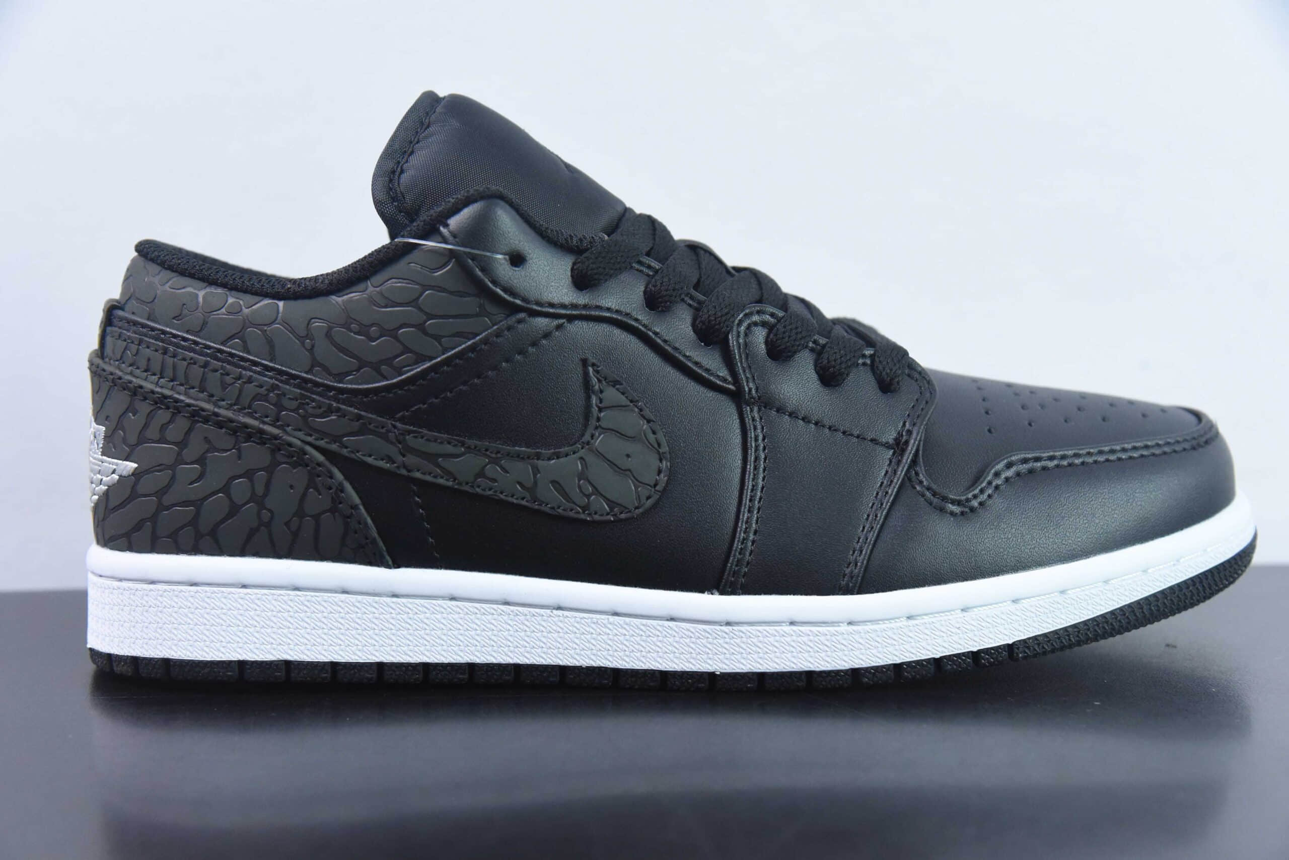乔丹Air Jordan 1 Low “Black Elephant”AJ1爆裂纹黑武士低帮复古文化篮球鞋纯原版本 货号：FB9907-001 