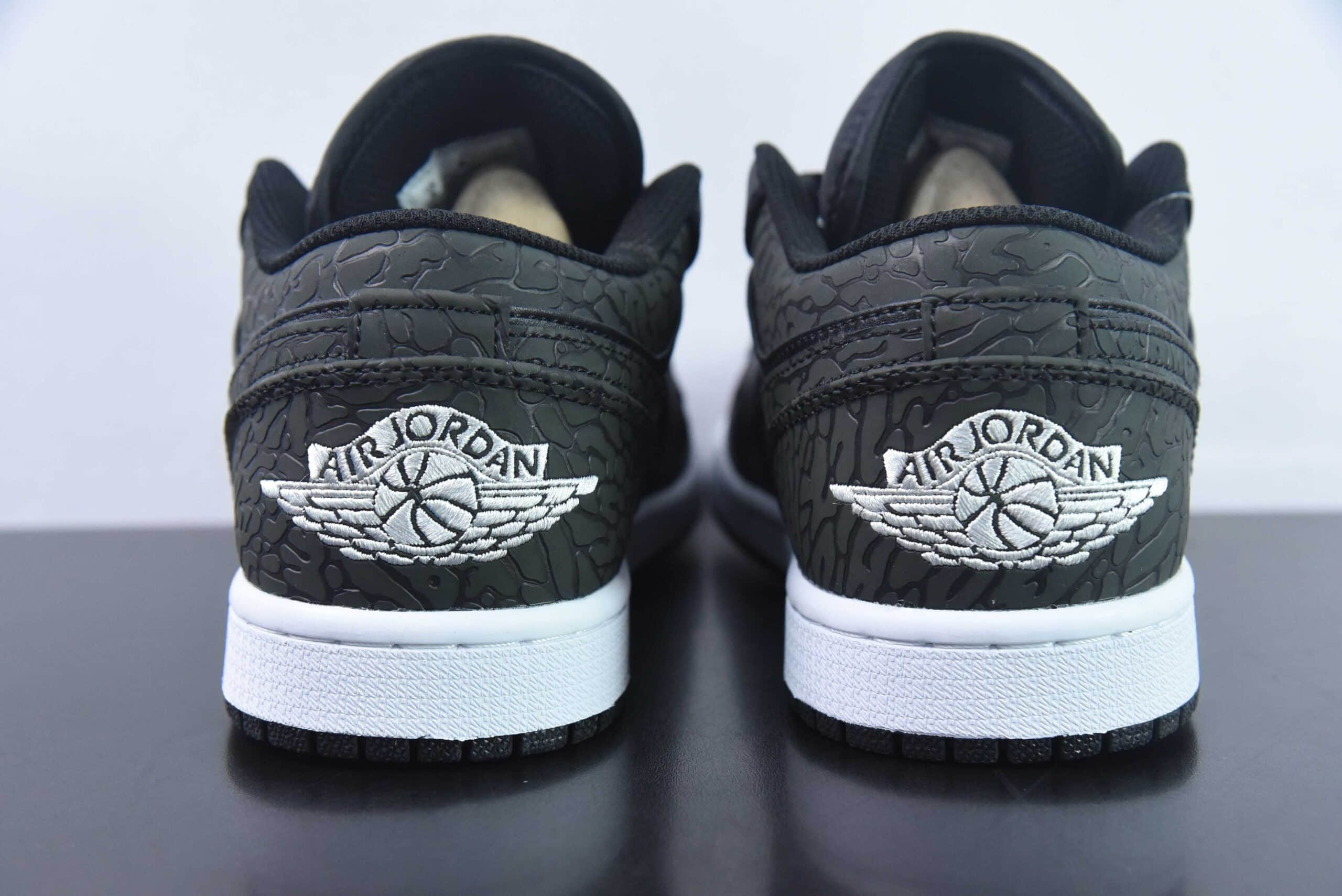 乔丹Air Jordan 1 Low “Black Elephant”AJ1爆裂纹黑武士低帮复古文化篮球鞋纯原版本 货号：FB9907-001 