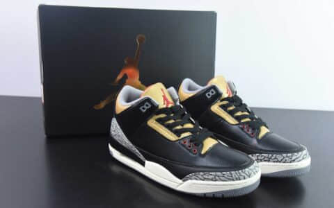 乔丹Air Jordan 3 Retro Black Gold AJ3 黑金小黑水泥男子文化篮球鞋纯原版本 货号：CK9246-067