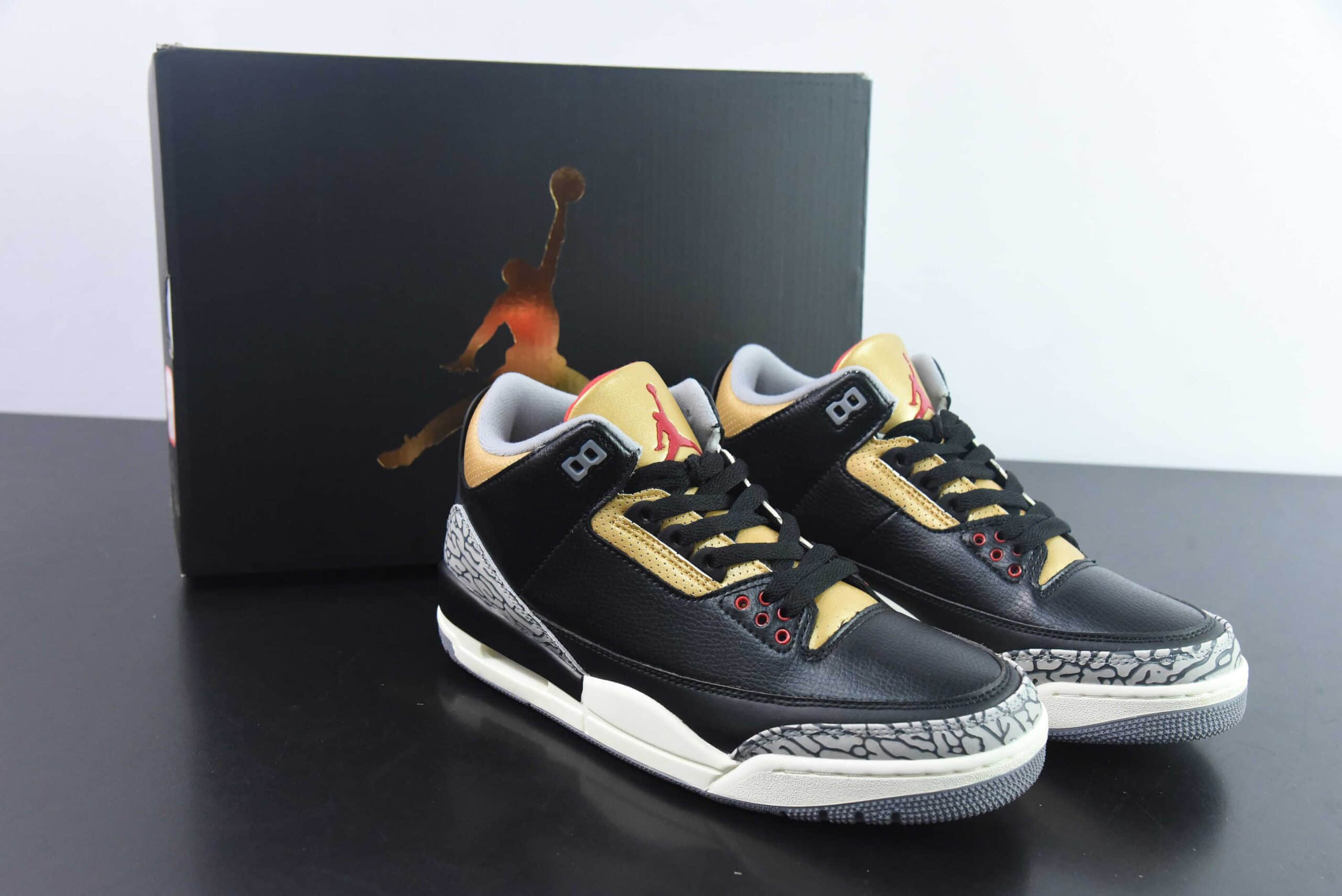 乔丹Air Jordan 3 Retro Black Gold AJ3 黑金小黑水泥男子文化篮球鞋纯原版本 货号:CK9246-067