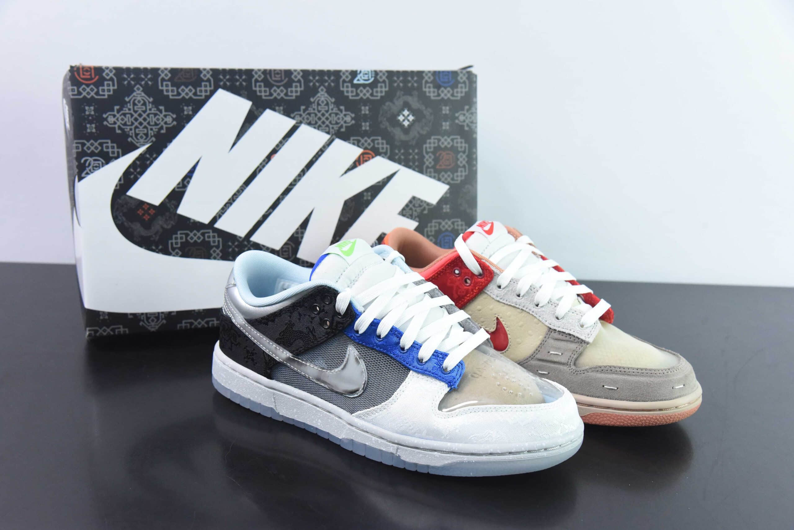 耐克Nike CLOT x NK Dunk Low What The 联名鸳鸯棕蓝灰陈冠希主理凝结集团联名款限定款板鞋纯原版本 货号：FN0316-999