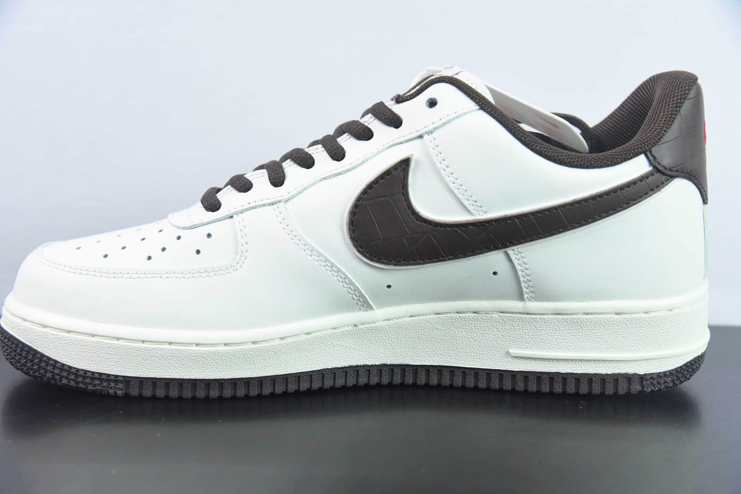 耐克Nike Air Force 1'07 Low 米酒红鳄鱼皮纽约限定空军一号低帮休闲板鞋纯原版本 货号:CM9612-023