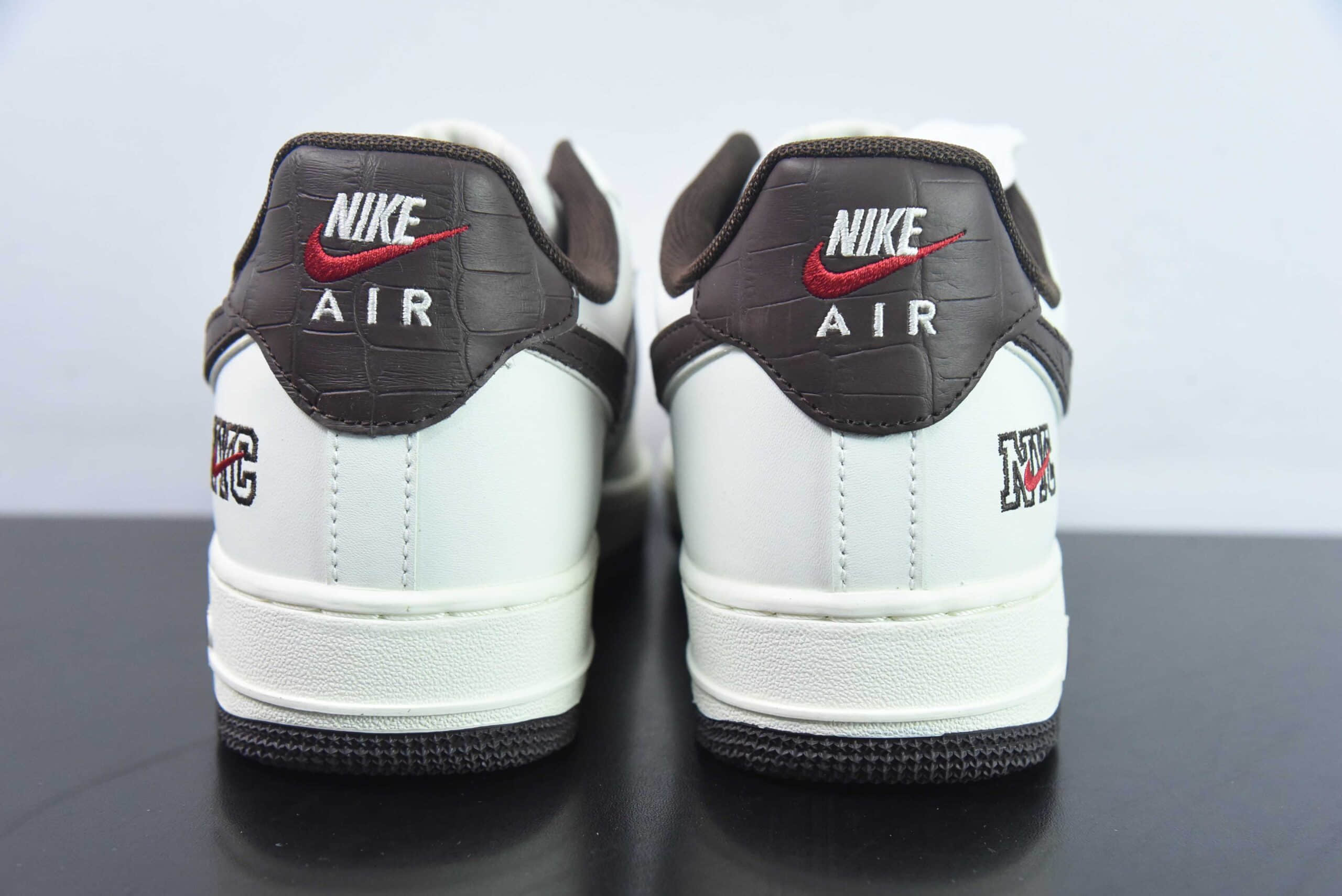 耐克Nike Air Force 1'07 Low 米酒红鳄鱼皮纽约限定空军一号低帮休闲板鞋纯原版本 货号:CM9612-023