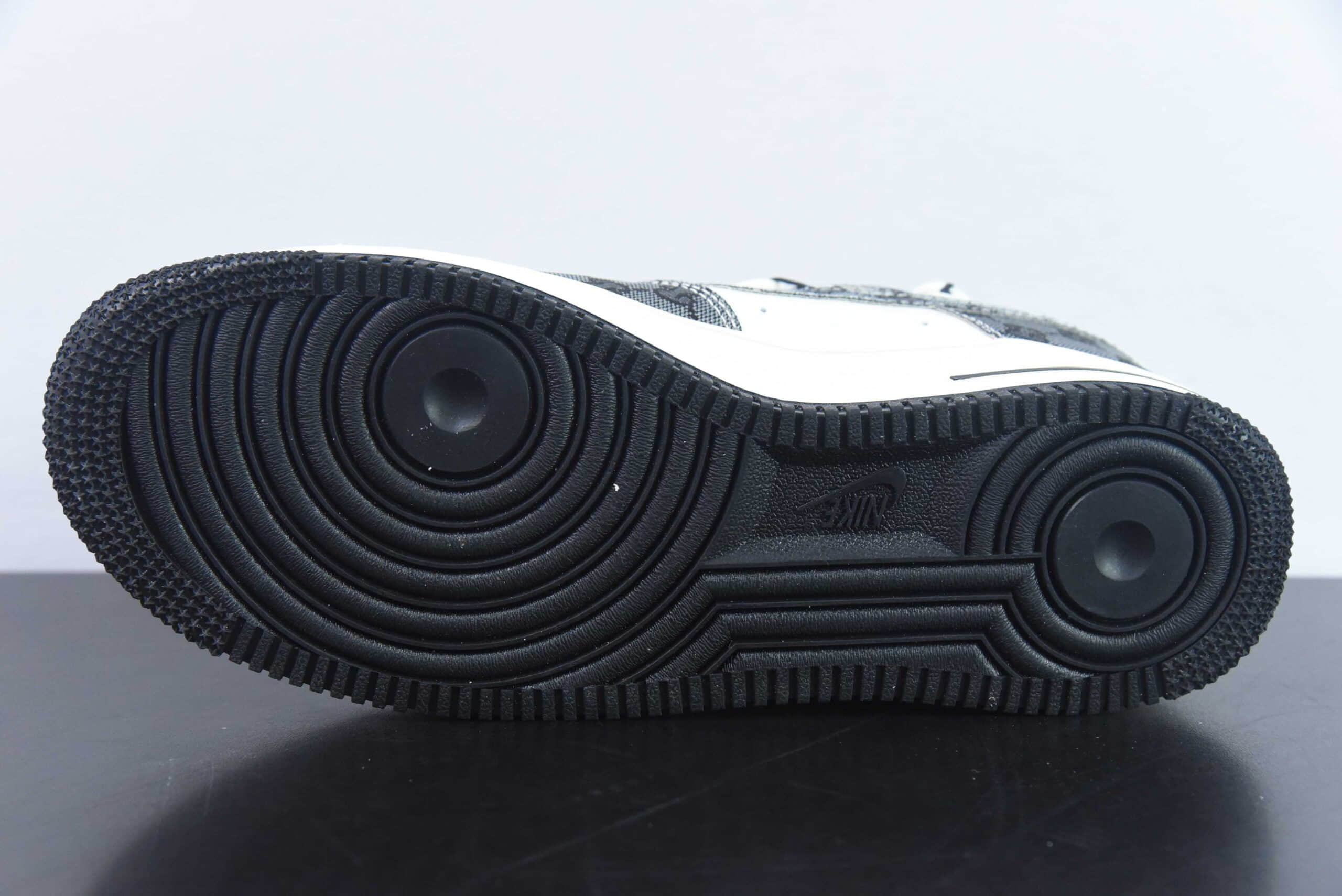 耐克Nike Air Force 1 AF1白黑牛仔古驰印花空军一号低帮休闲板鞋纯原版本 货号:BD7700-555