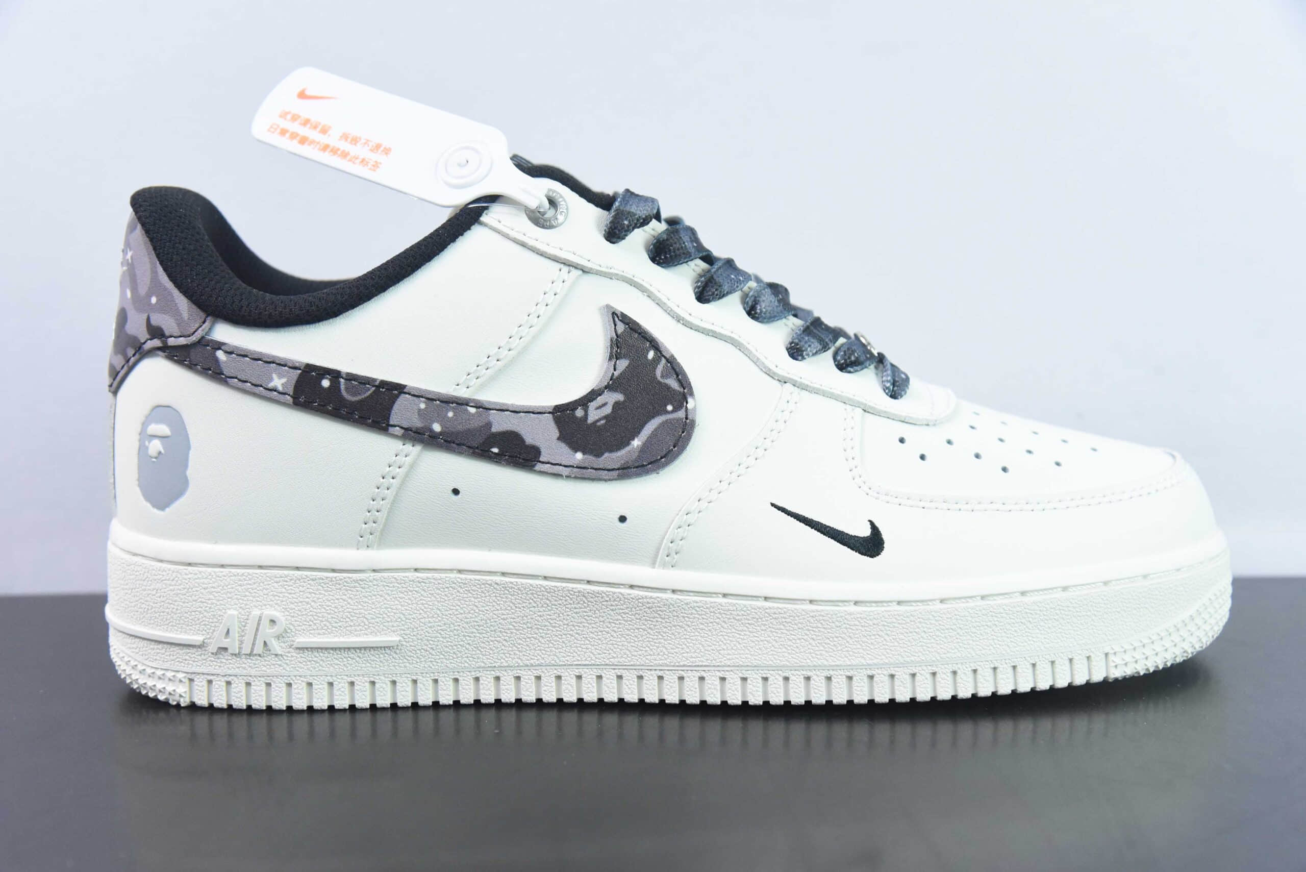 耐克Nike Air Force 1 AF1 白灰迷彩刺绣空军一号低帮休闲板鞋纯原版本 货号:PF9055-761
