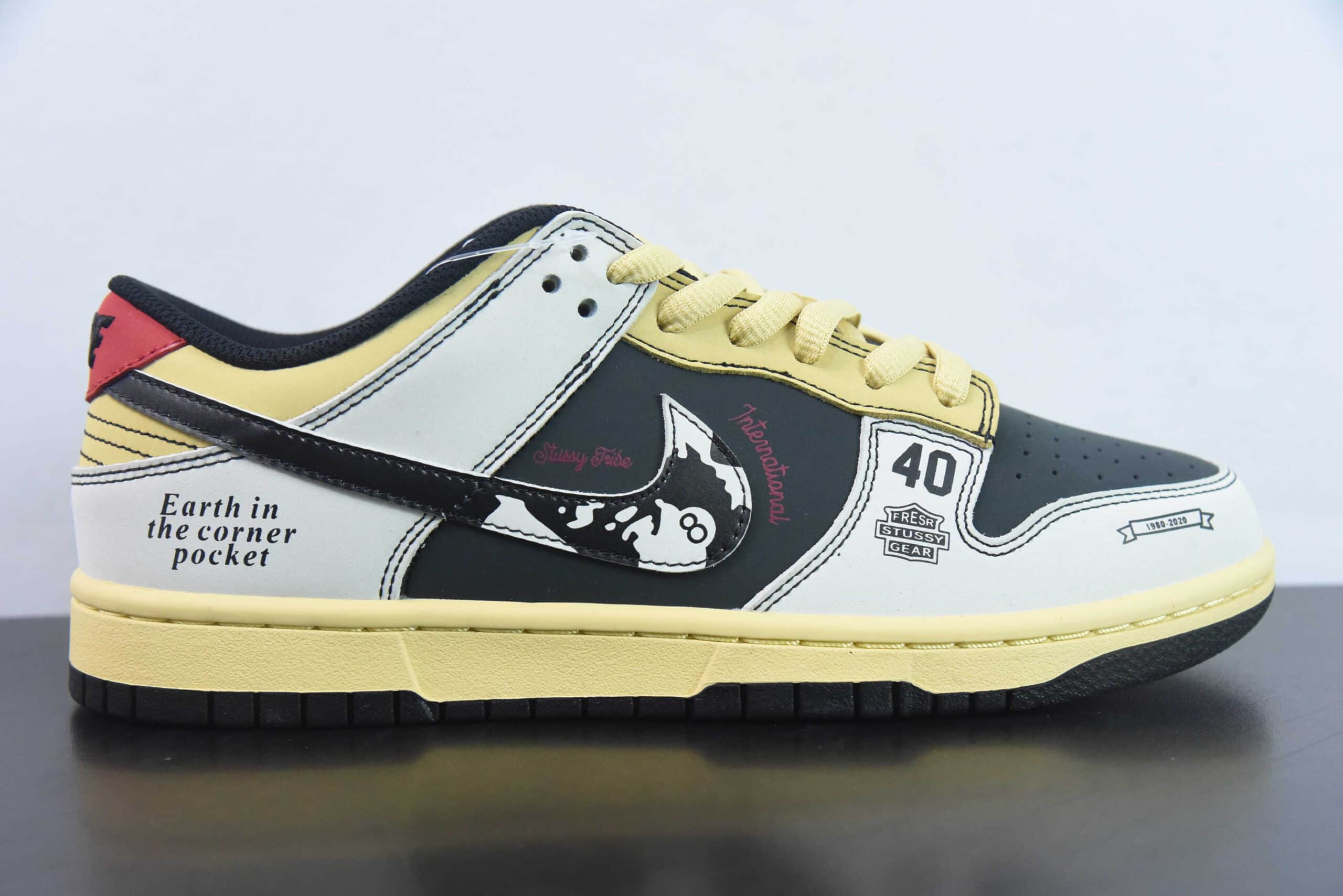 耐克Nike SB Dunk Low Stussy 斯图西联名黑黄红SB低帮休闲板鞋纯原版本 货号:ST6636-002