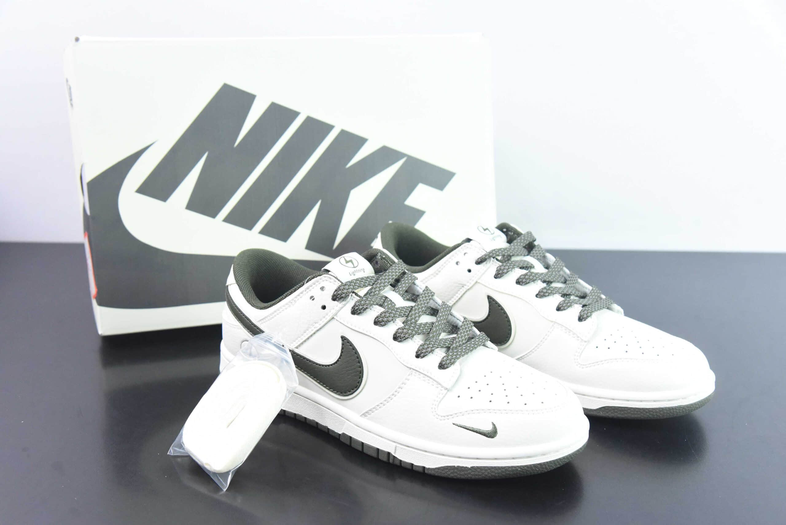 耐克Nike SB Dunk Low闪电联名-米白墨绿满天星周年高端定制低帮休闲板鞋纯原版本 货号:XD1688-016