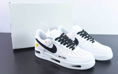 耐克Nike Air Force 1 Low 笑脸泼墨涂鸦黑白空军一号低帮休闲板鞋纯原版本 货号:CW2288-111