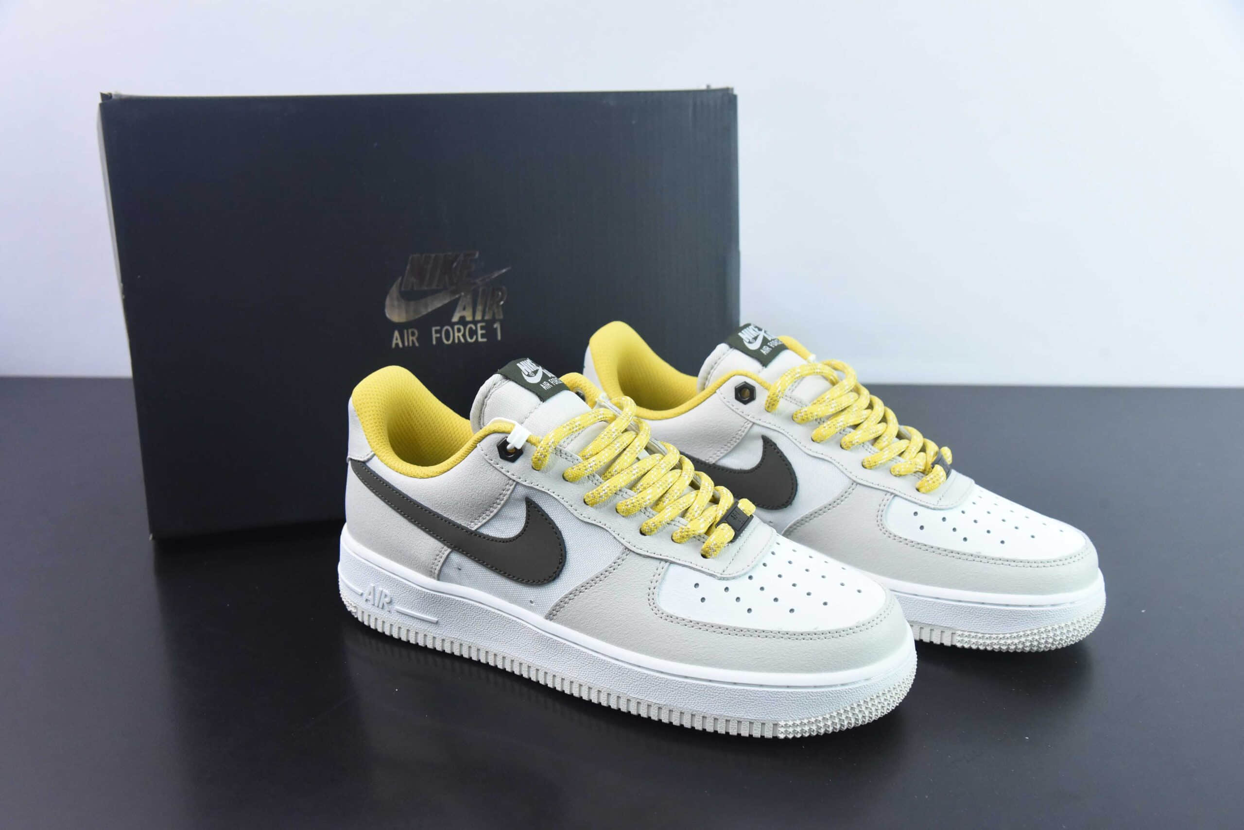 耐克Nike Air Force 1 AF1白灰棕黄空军一号低帮休闲板鞋纯原版本 货号:FV3628-031
