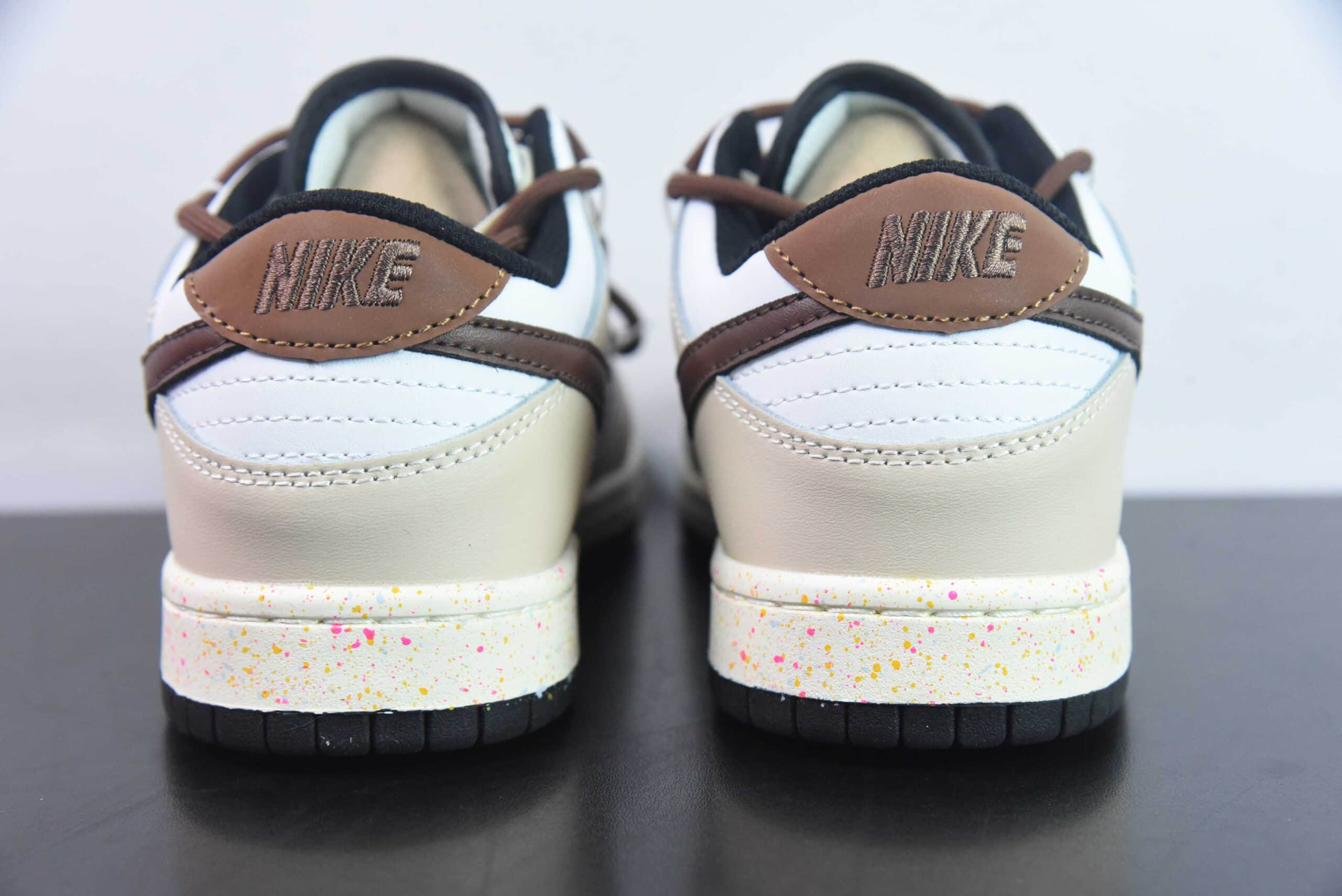 耐克Nike Dunk Low ”Multi Color“ 白棕摩卡活力三勾定制版解构绑带休闲板鞋纯原版本 货号：CZ2496-101