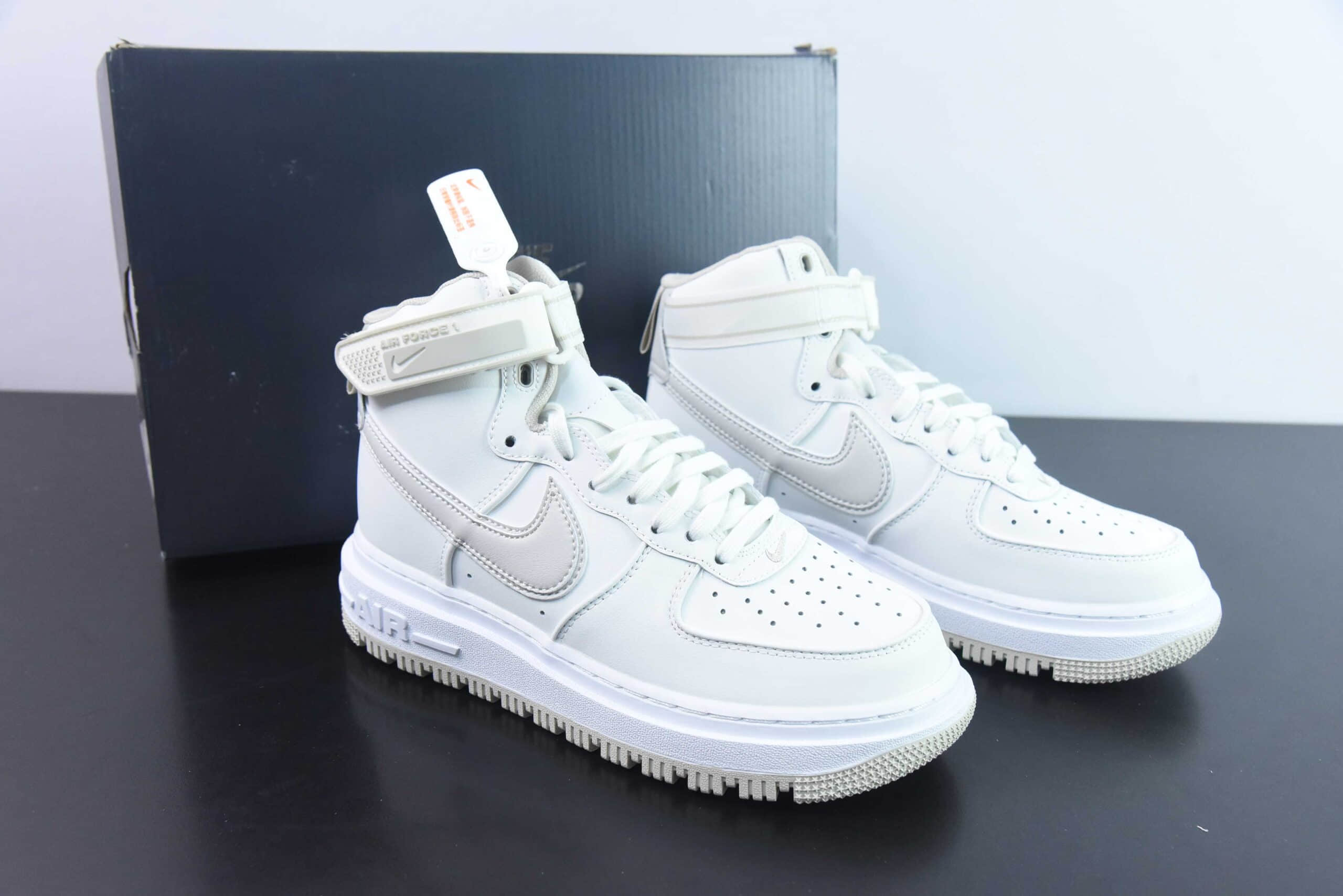 耐克Nike Air Force 1'07 Boot 白灰机能风空军一号高帮休闲板鞋纯原版本 货号:DA0418-100