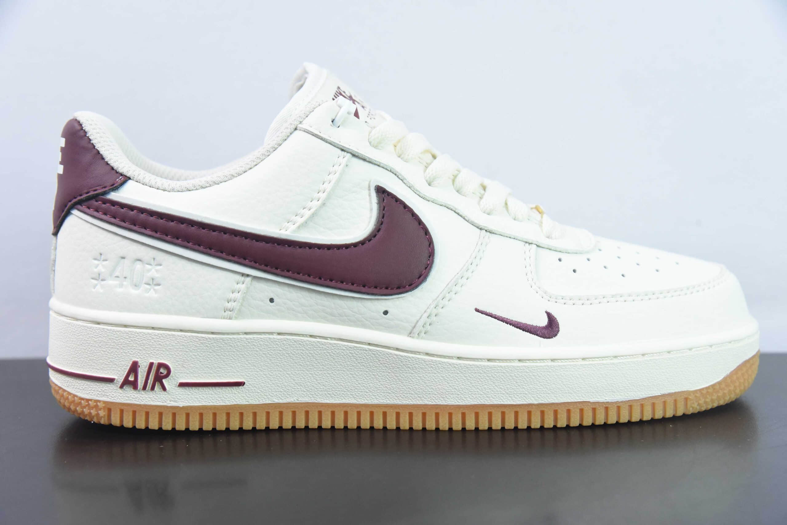 耐克Nike Air Force 1 ‘07 Low 40周年米酒红空军一号低帮休闲板鞋纯原版本 货号:WA0531-308