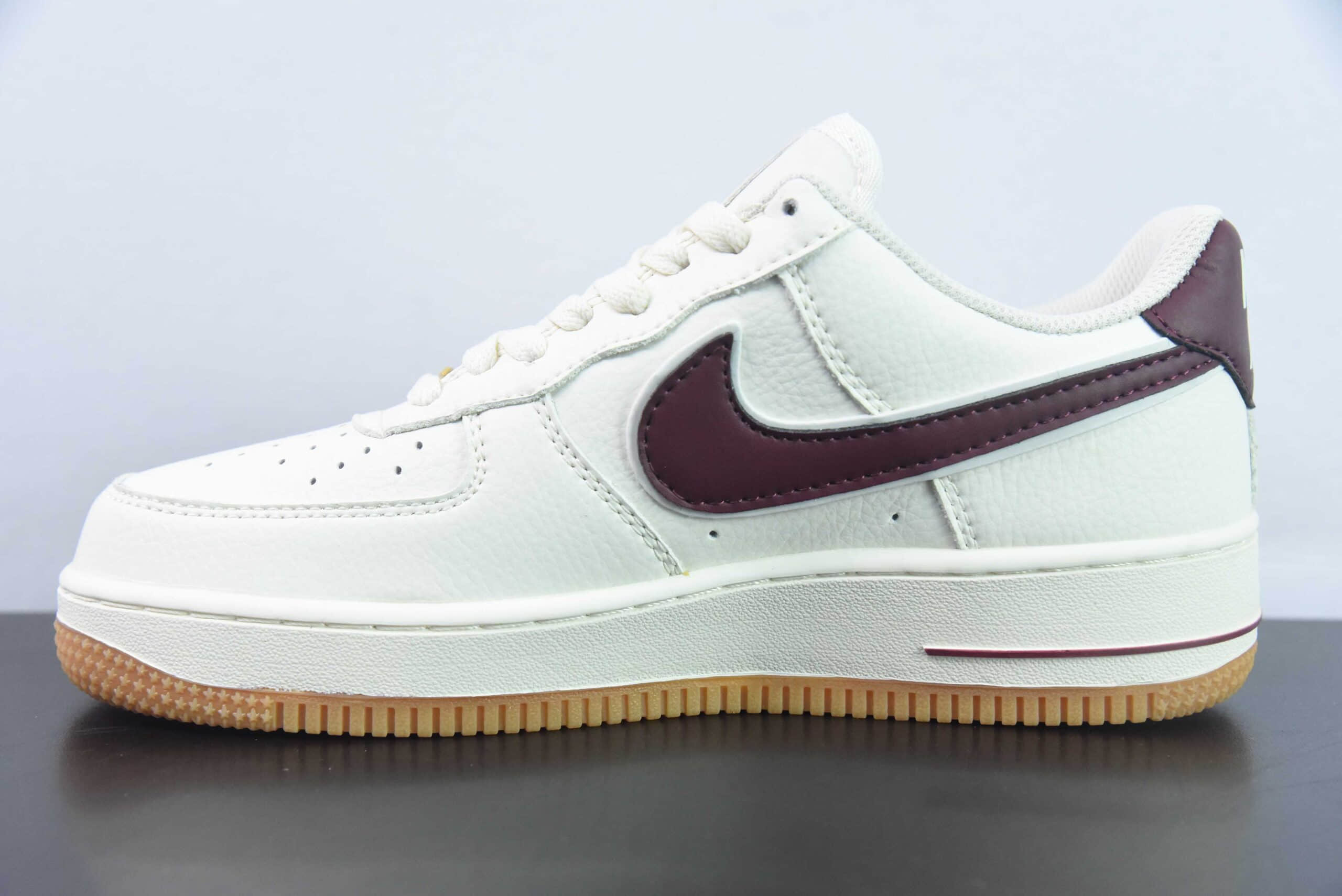 耐克Nike Air Force 1 ‘07 Low 40周年米酒红空军一号低帮休闲板鞋纯原版本 货号:WA0531-308