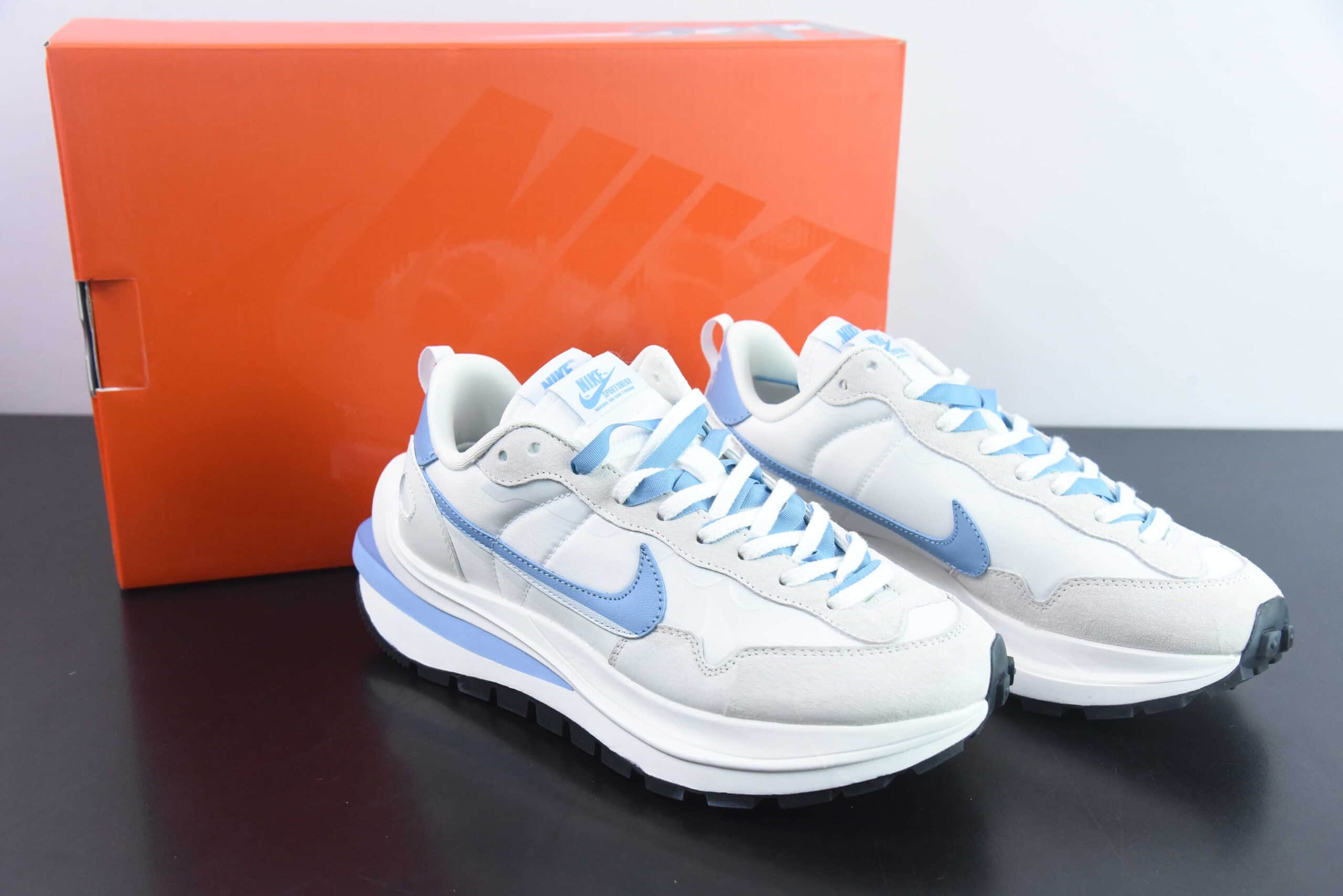 耐克Nike Sacai x VaporWaffle sacai 华夫3.0 灰白蓝低帮运动休闲走秀鞋纯原版本 货号:DD1875-112