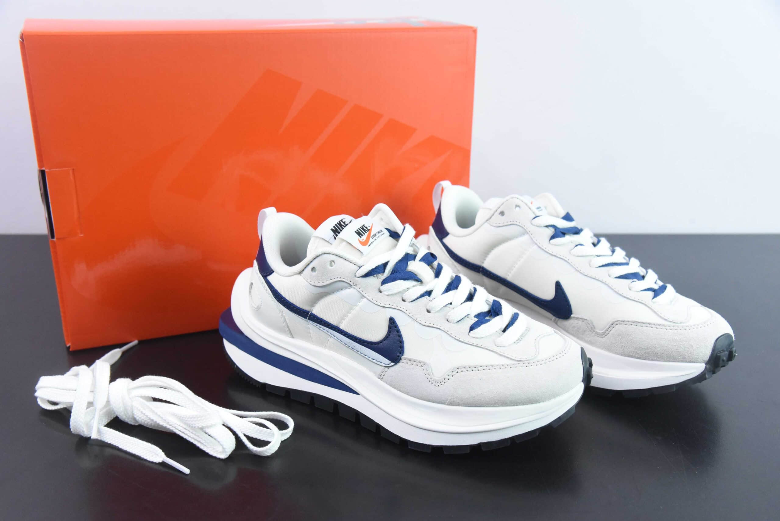 耐克Nike Sacai x Nk VaporWaffle 华夫3.0走秀款海军蓝运动休闲鞋纯原版本 货号:DD1875-109