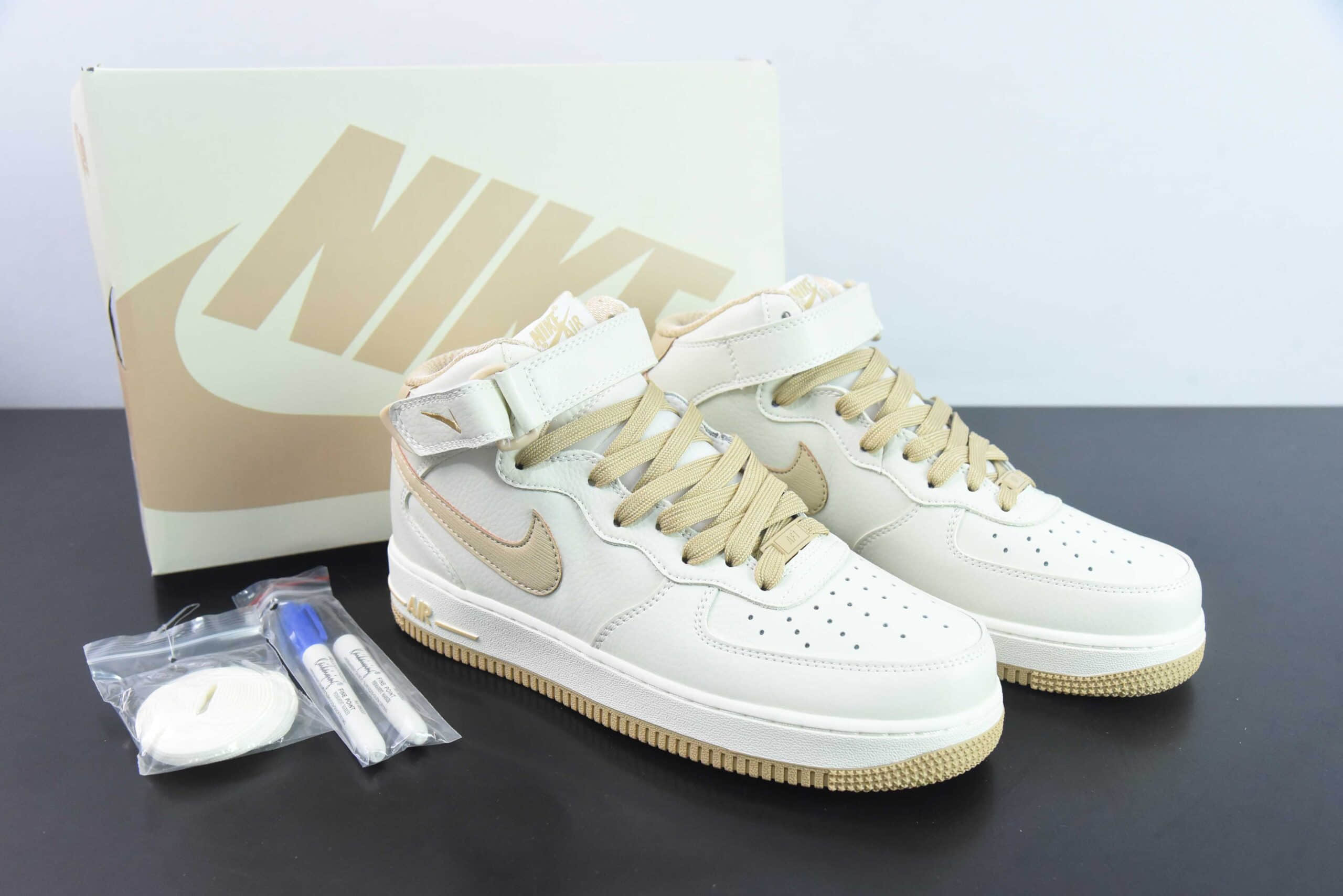 耐克Nike Air Force 1 Mid 米卡其配色空军一号中帮休闲板鞋纯原版本 货号：PA0920-808