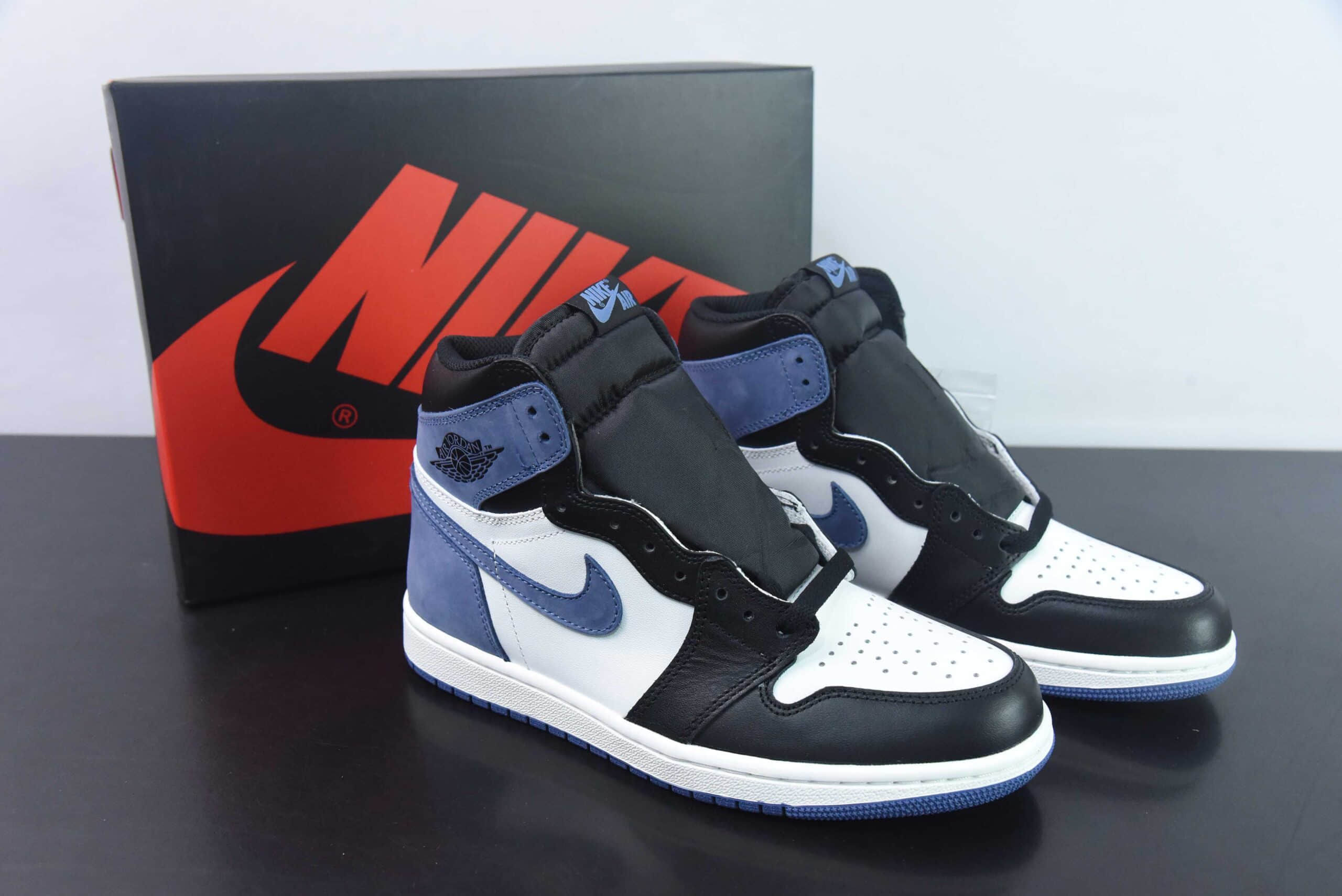 乔丹Air Jordan AJ1 Retro High AJ1六冠王贪玩蓝月高帮复古文化篮球鞋纯原版本 货号：555088-115