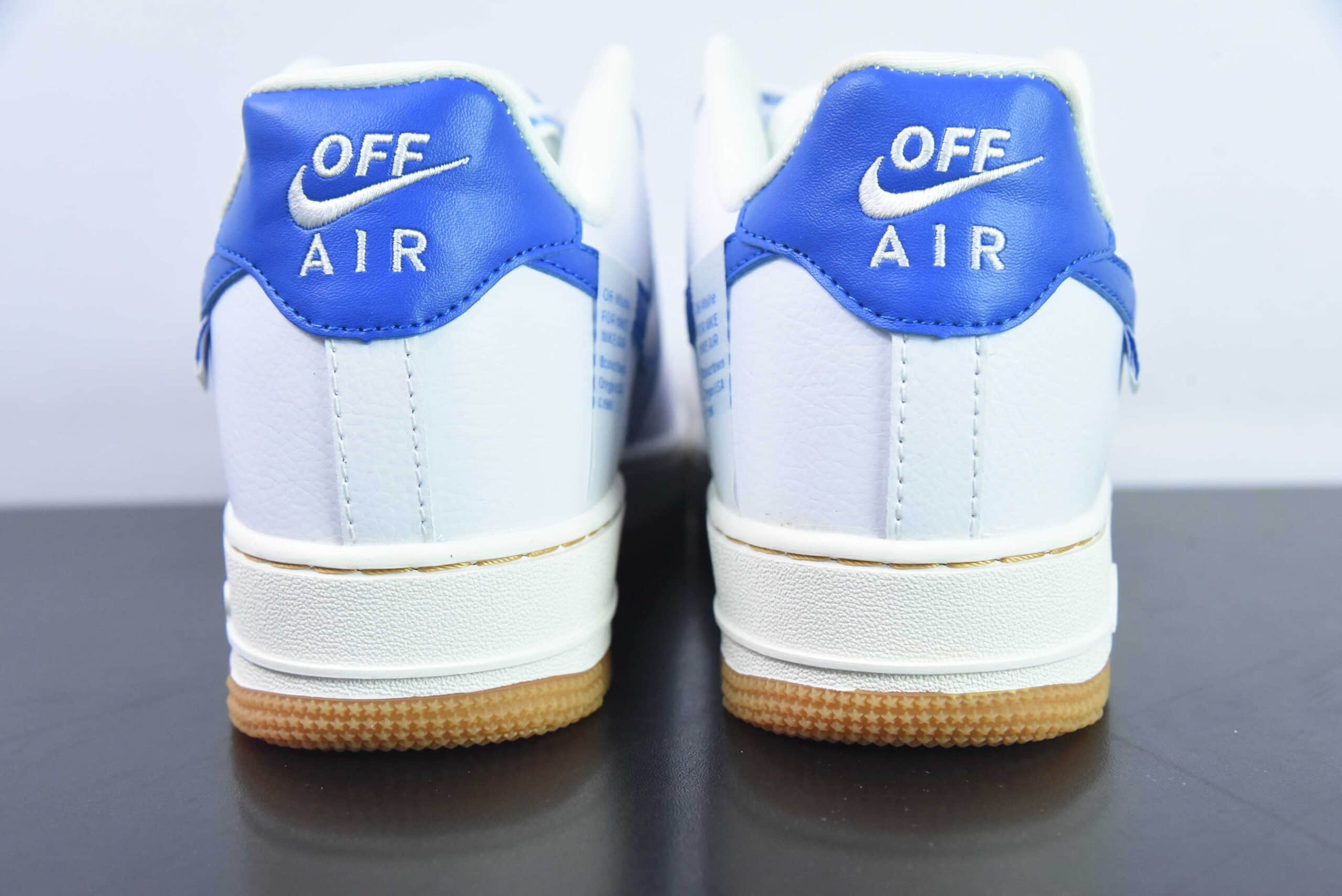耐克Nike Air Force 1 AF1 白蓝生胶底刺绣小勾空军一号低帮休闲板鞋纯原版本 货号:PF9055-764