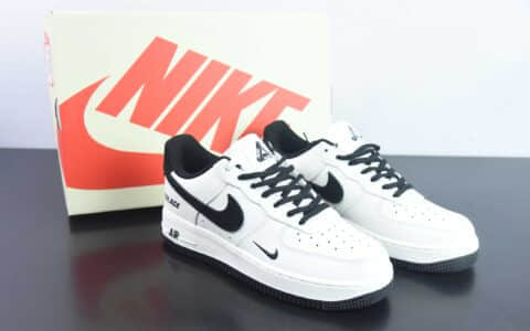 耐克Nike Air Force 1 AF1 白黑刺绣字母印花空军一号低帮休闲板鞋纯原版本 货号：PE681-822