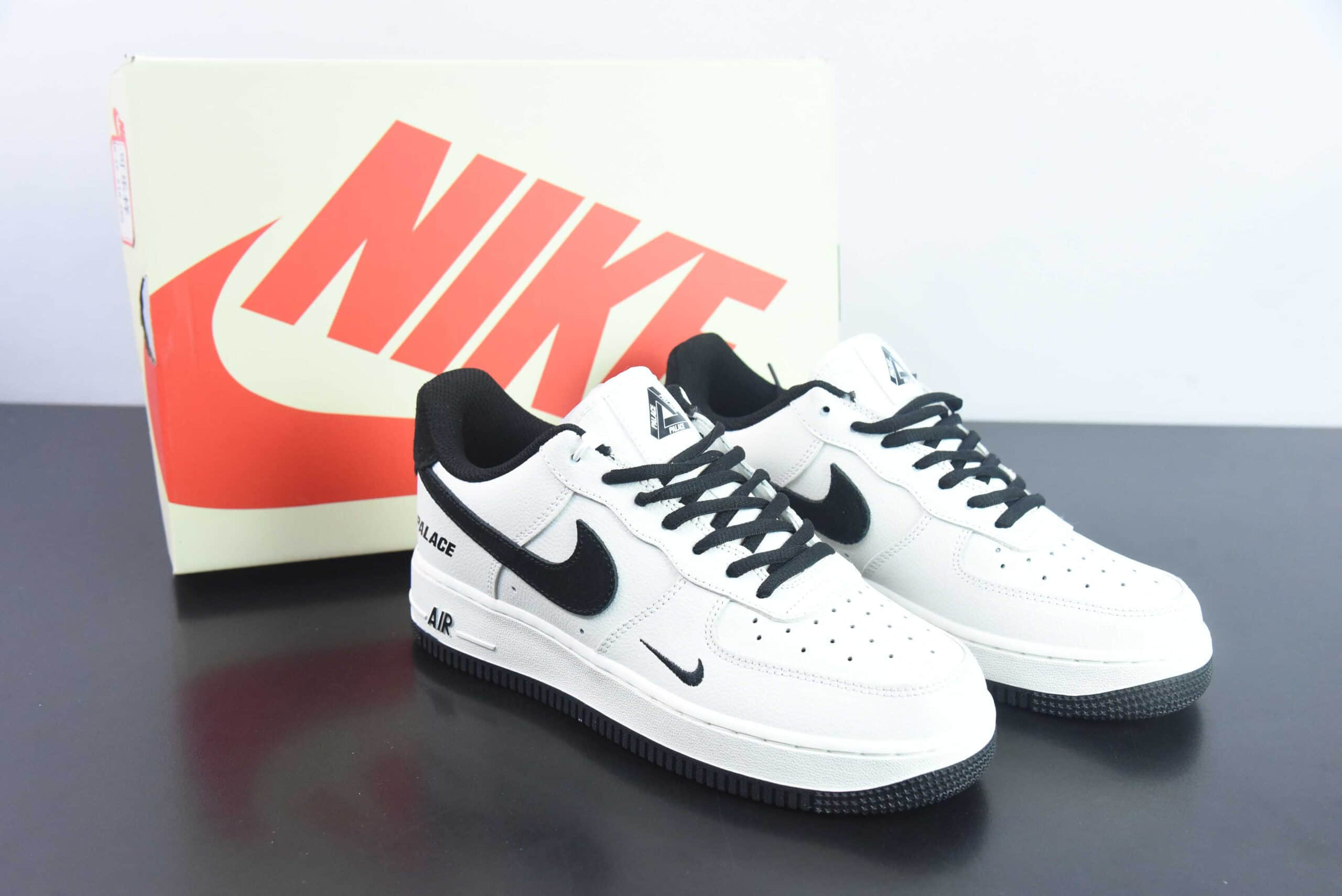 耐克Nike Air Force 1 AF1 白黑刺绣字母印花空军一号低帮休闲板鞋纯原版本 货号:PE681-822