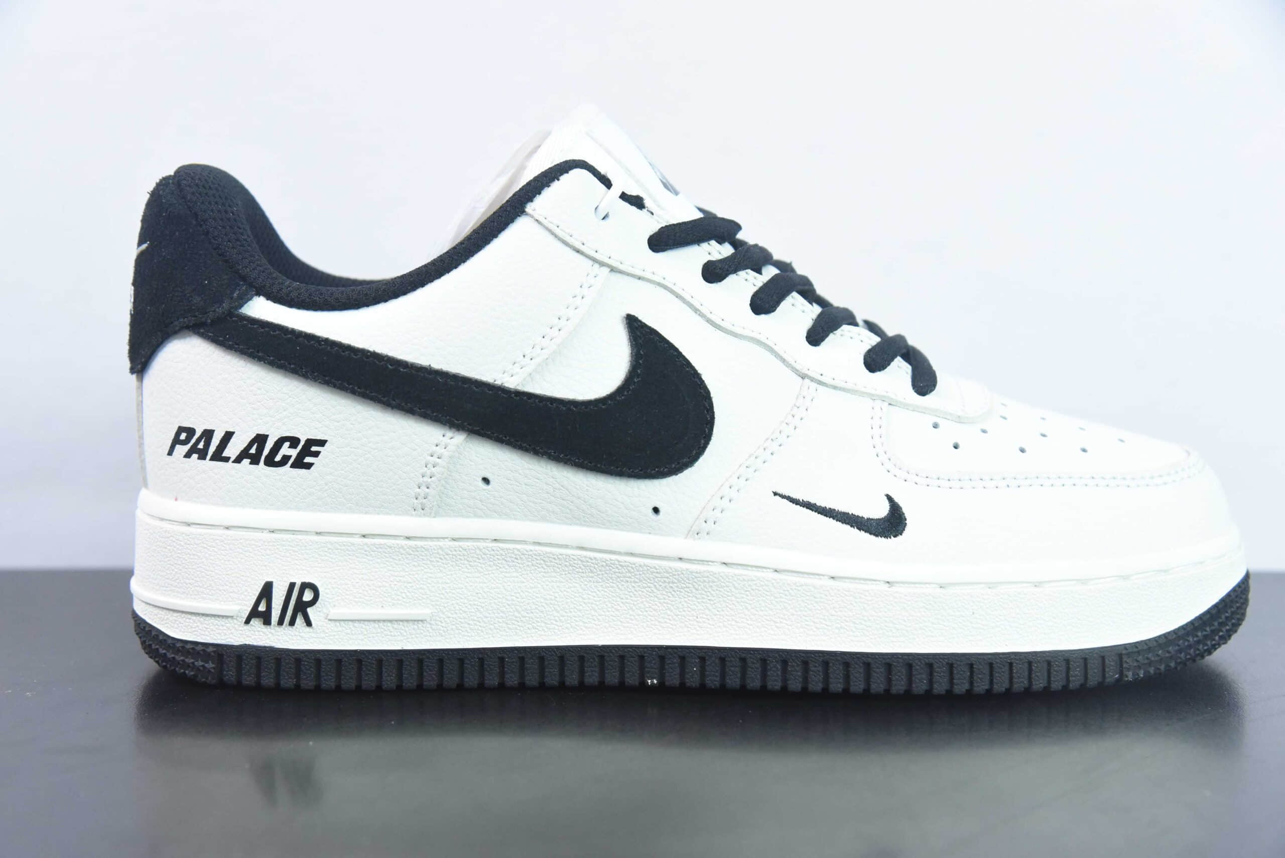 耐克Nike Air Force 1 AF1 白黑刺绣字母印花空军一号低帮休闲板鞋纯原版本 货号:PE681-822