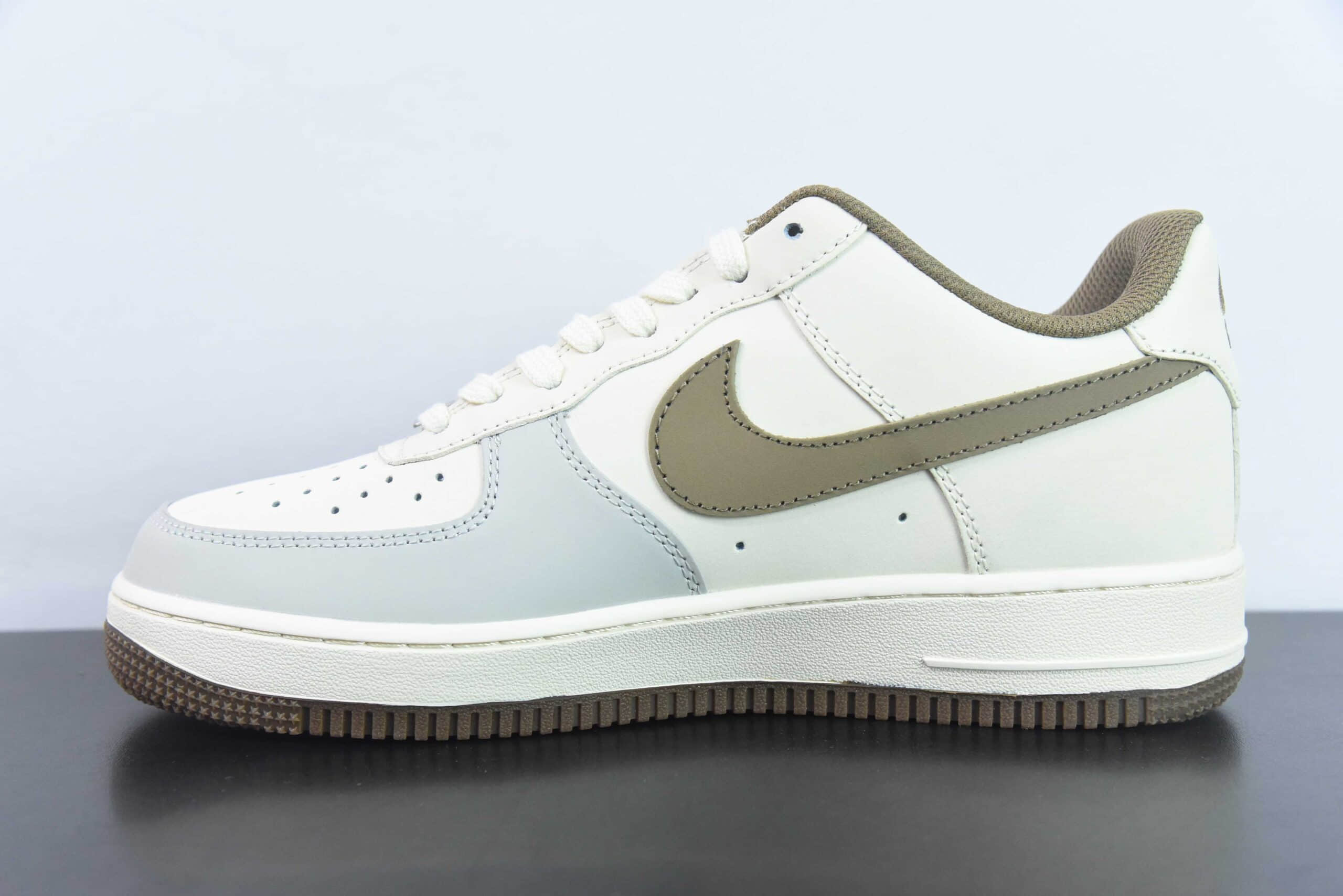 耐克Nike Air Force 1 Low 07 x Louis Vuitton LV联名米黄灰空军一号低帮休闲板鞋纯原版本 货号:BS9055-832
