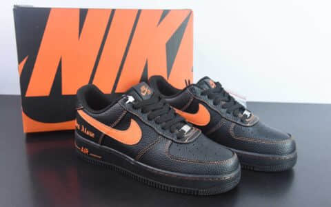 耐克Nike Vlone x Nk Air Force 1'07 Low联名黑橙空军一号低帮休闲运动板鞋纯原版本 货号： AA5360-001