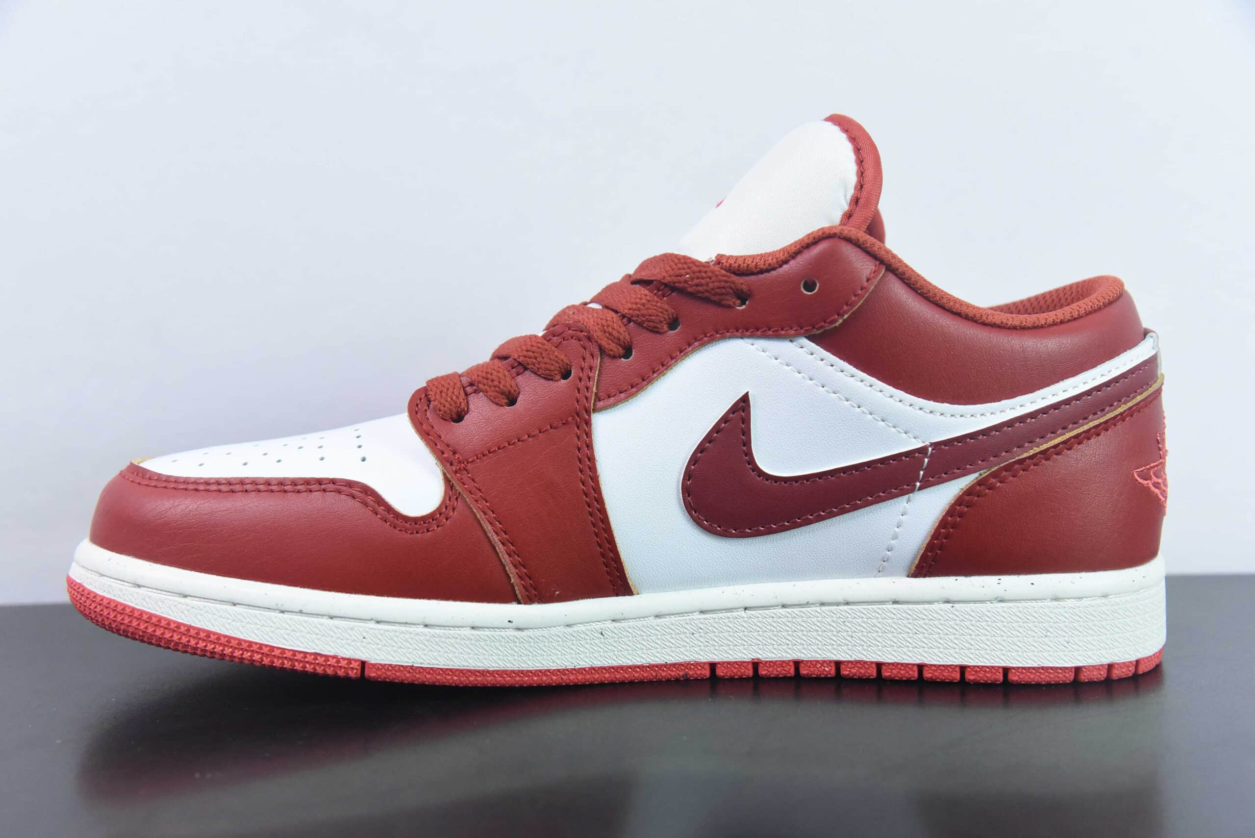 乔丹Air Jordan 1 Low AJ1白红脚趾沙丘红低帮休闲板鞋纯原版本 货号:FJ3459-160