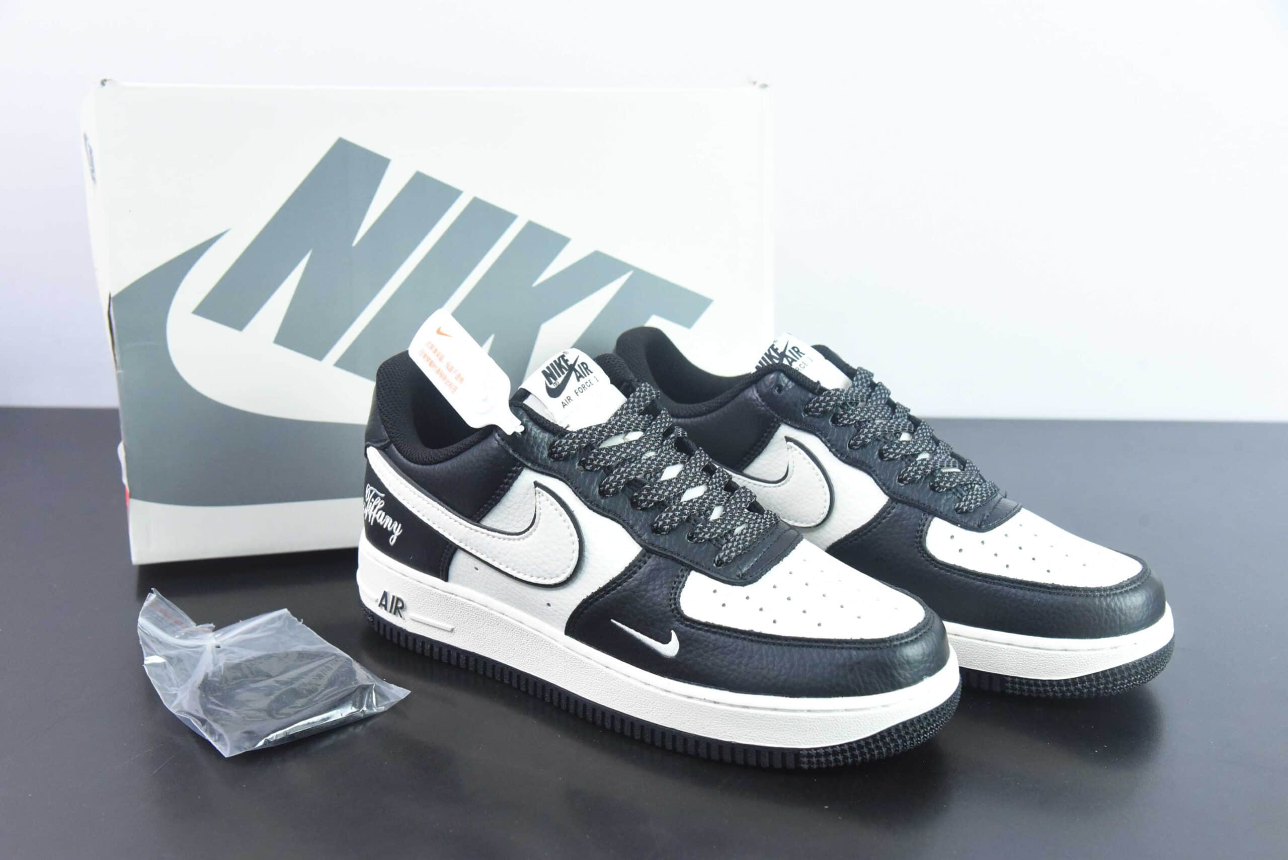 耐克NIke Air Force 1 '07 Low “蒂芙尼联名黑白熊猫”空军一号低帮休闲板鞋纯原版本 货号:AE1686-003