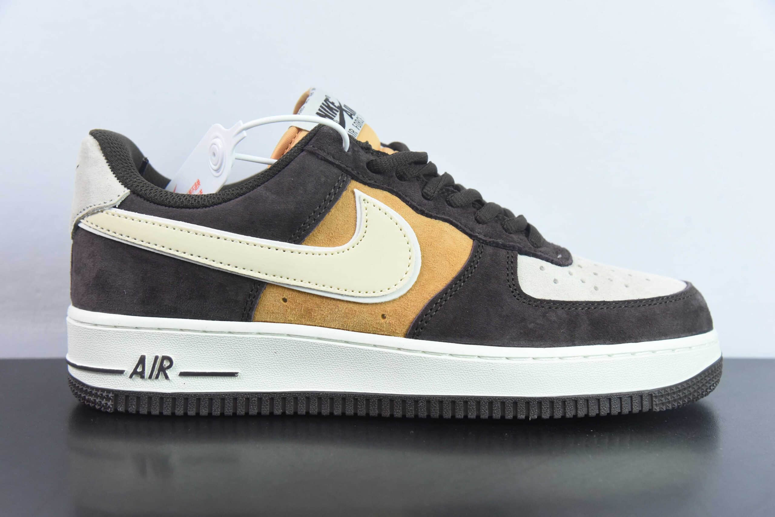 耐克Nike Air Force 1 麂皮米黄棕空军一号低帮休闲运动板鞋纯原版本 货号：NT9986-008