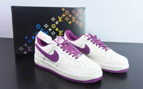 耐克Nike Air Force 1'07 Low LV联名印花紫空军一号低帮休闲板鞋纯原版本 货号: LV0506-066