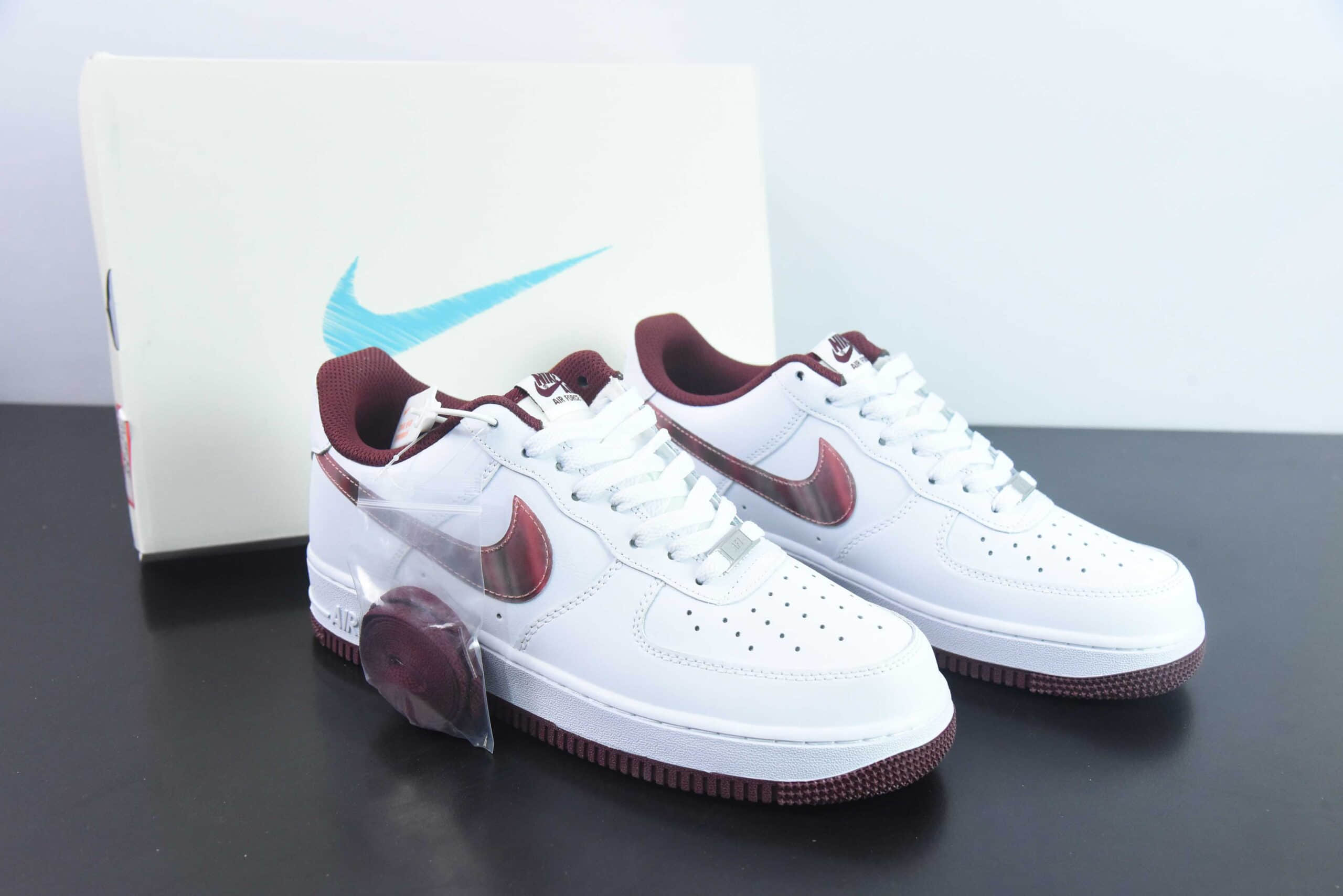 耐克NIke Air Force 1 '07 Low “镜面酒红”空军一号低帮休闲板鞋纯原版本 货号:PF9055-778