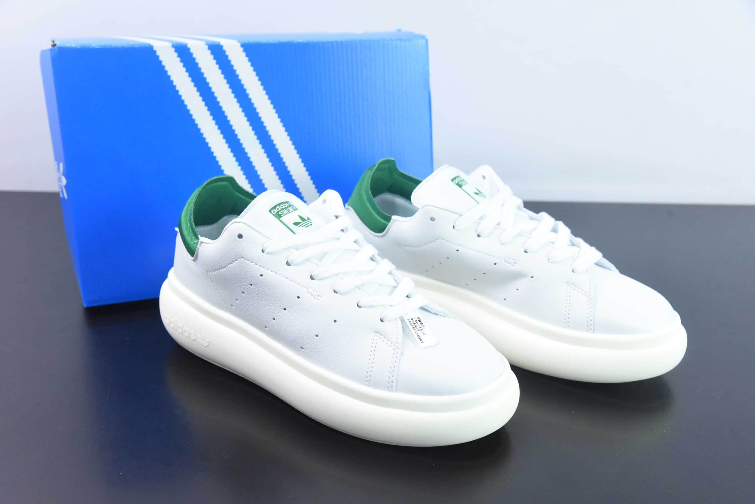 阿迪达斯Adidas Originals Stan Smith PF 史密斯白绿面包版系列松糕经典厚底板鞋纯原版本 货号:ID2786MZ
