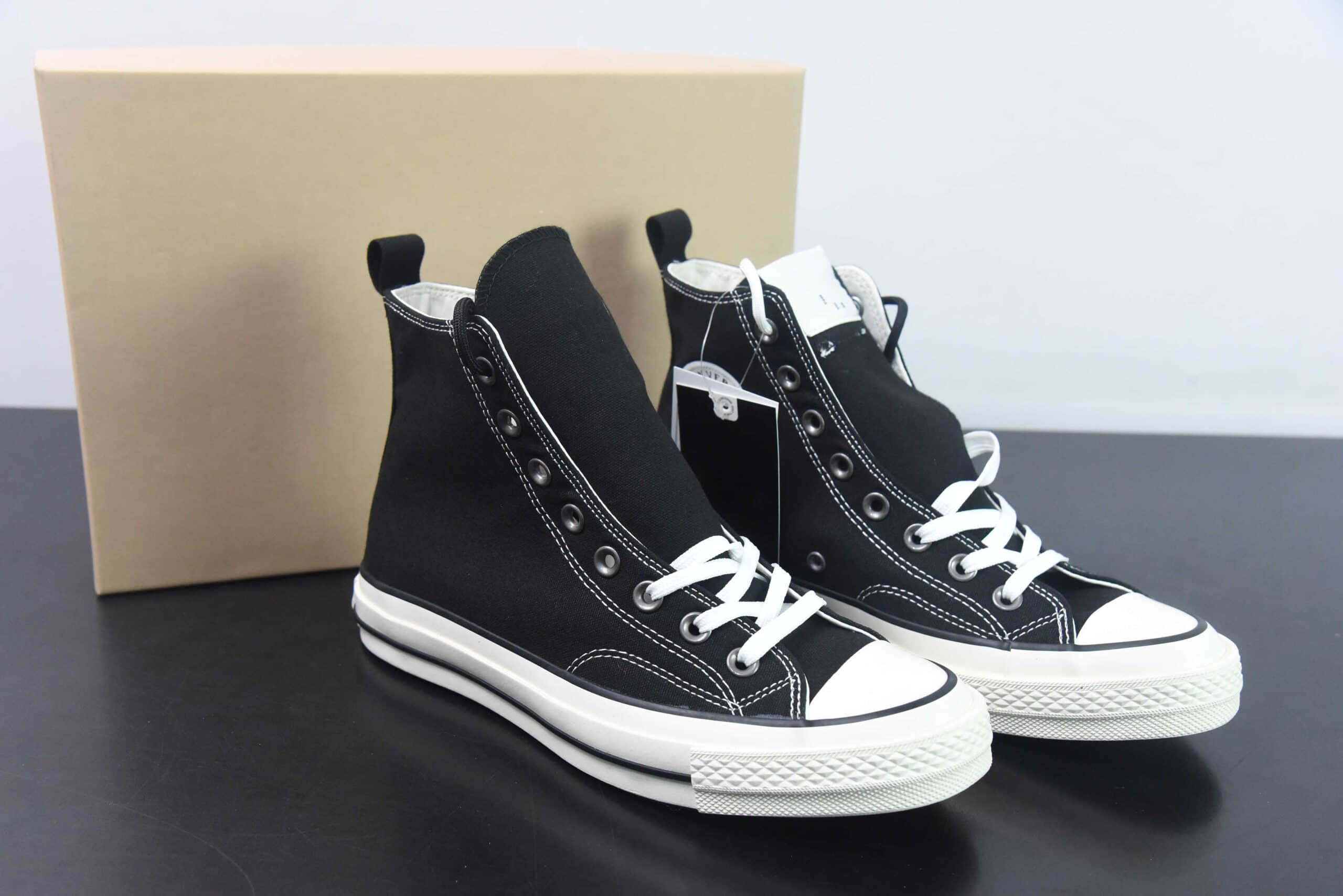 匡威Converse x N.Hollywood x 野口强三方联名纯黑高帮休闲帆布鞋纯原版本 货号:1CK716