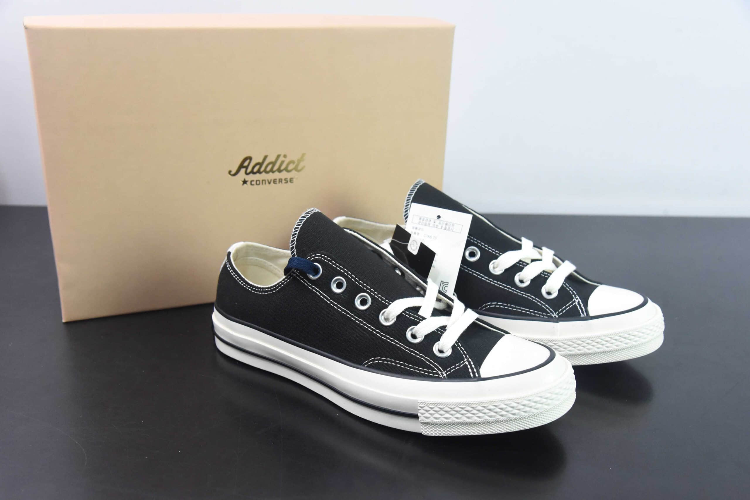 匡威Converse x N.Hollywood x 野口强三方联名低帮纯黑休闲帆布鞋纯原版本 货号：1AD661 