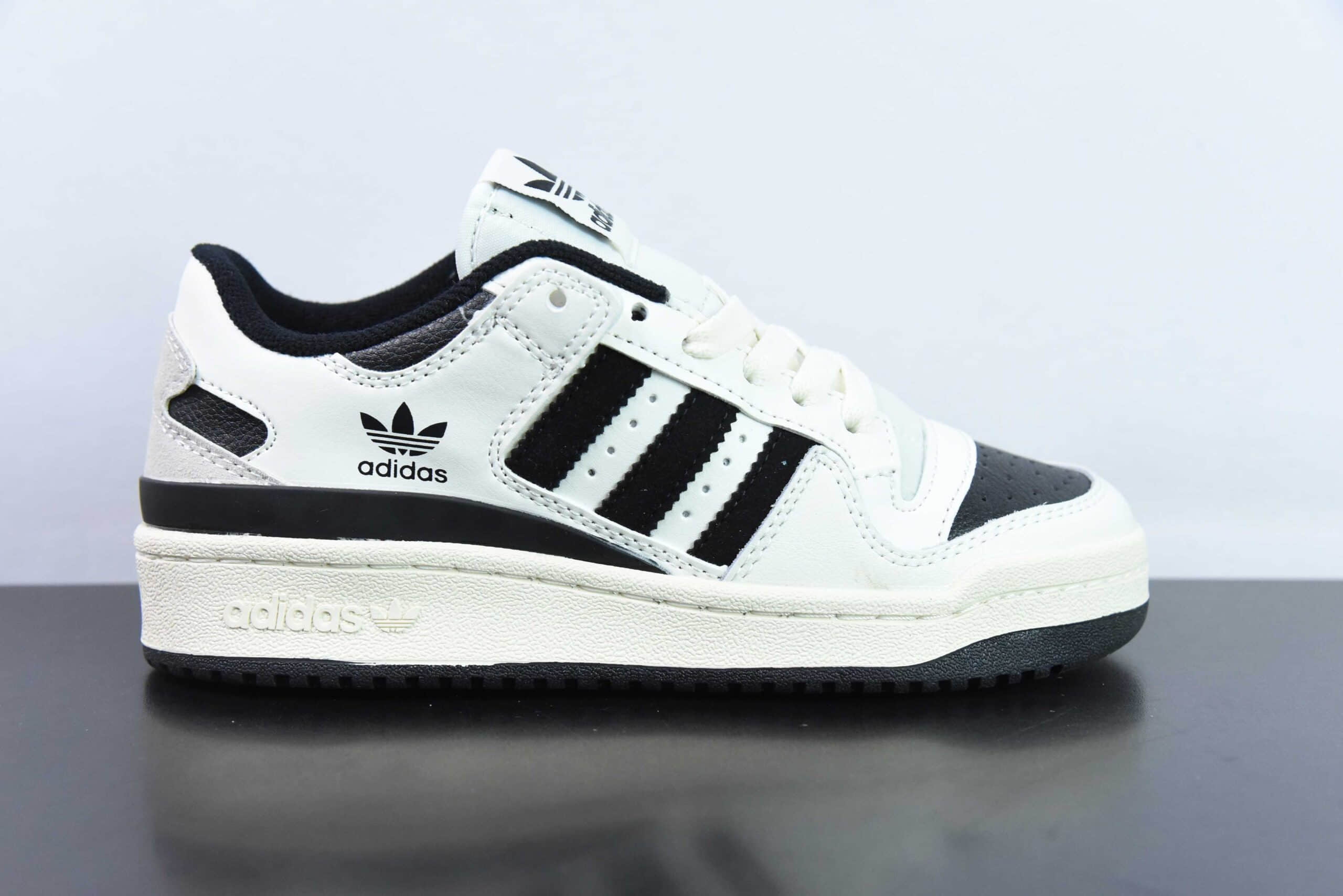 阿迪达斯Adidas Forum 84 Low 阿迪三叶草黑白棕低邦经典魔术贴复古板鞋纯原版本 货号:IG3901