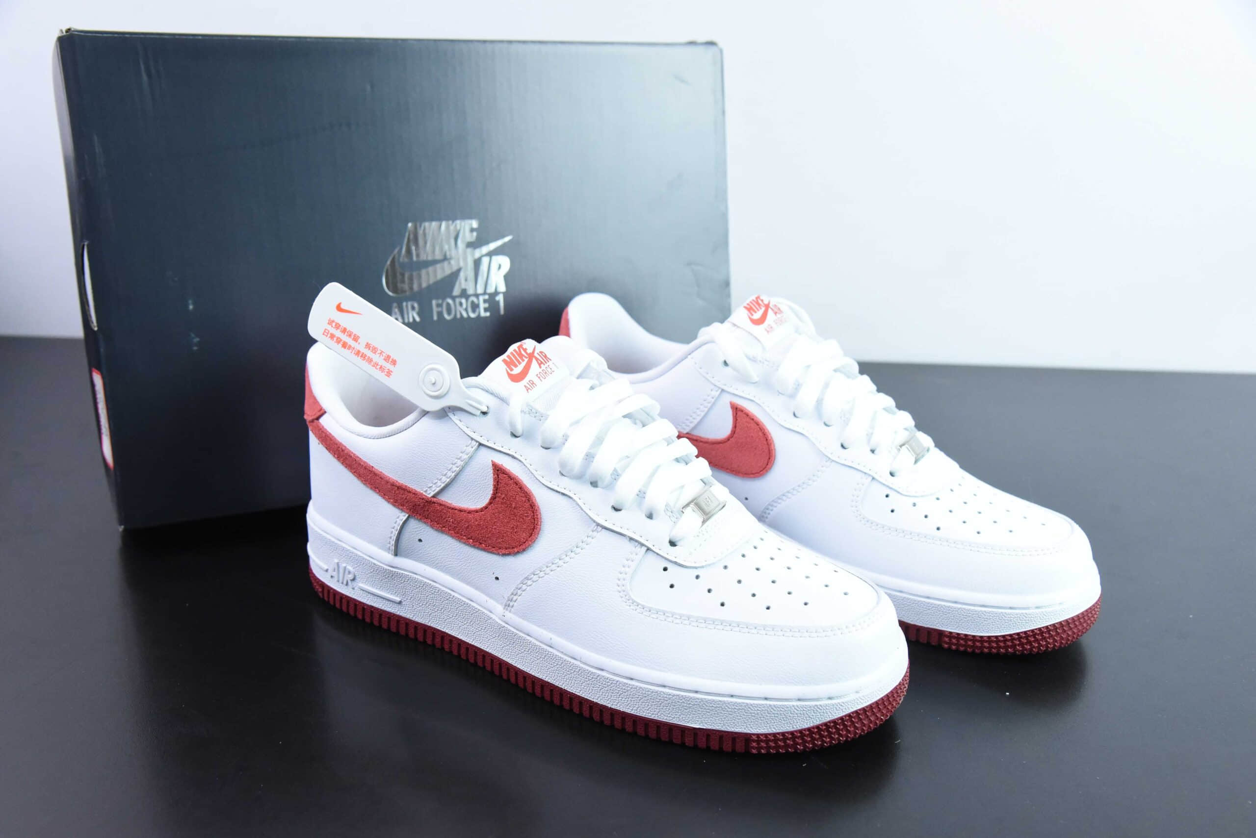 耐克Nike Air Force 1 Low 07 白红翻毛勾空军一号低帮休闲板鞋纯原版本 货号:FQ7626-100