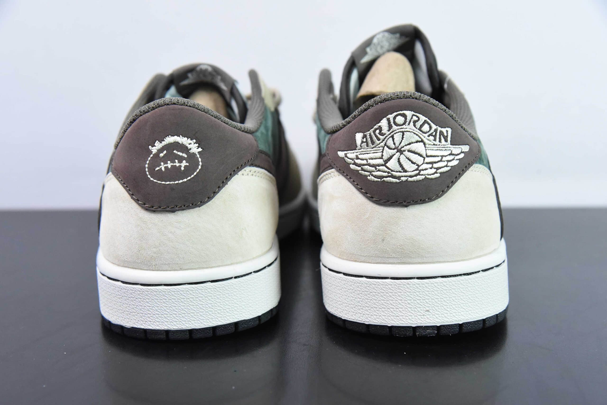 乔丹Air Jordan Fragment x Travis Scott x Air Jordan 1 LowAJ1三方联名绿棕倒钩低帮复古文化篮球鞋纯原版本 货号:DM7866-817