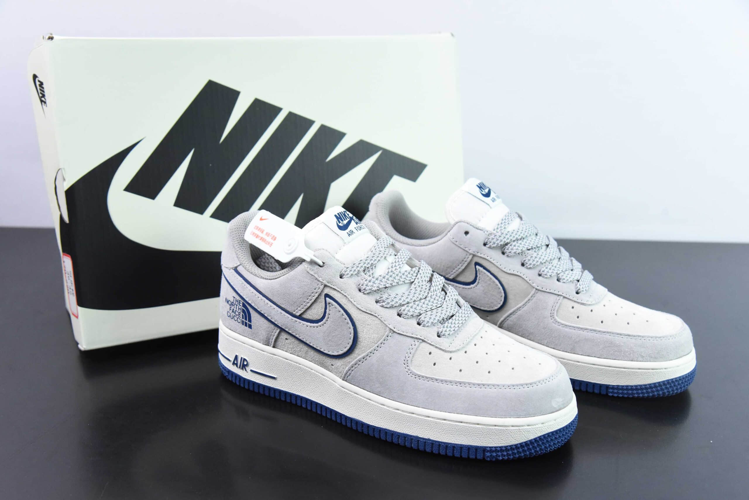 耐克NIke Air Force 1 '07 Low 北面联名米灰蓝猪八空军一号低帮休闲板鞋纯原版本 货号:HD9999-001