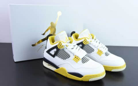 乔丹Air Jordan 4  Military Blue  AJ4白黄雷公男子文化篮球鞋纯原版本 货号:AQ9129-101