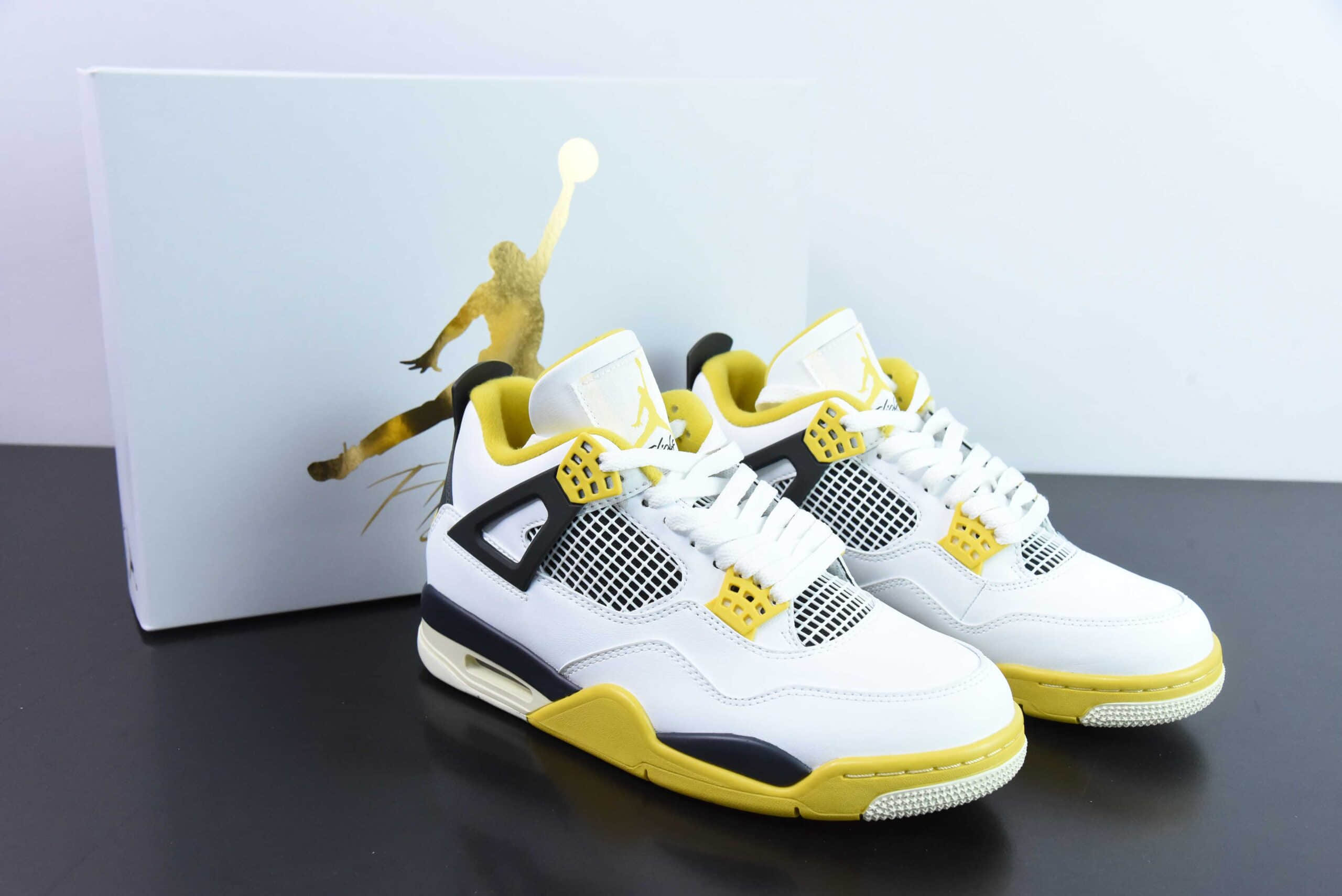 乔丹Air Jordan 4  Military Blue  AJ4白黄雷公男子文化篮球鞋纯原版本 货号：AQ9129-101 