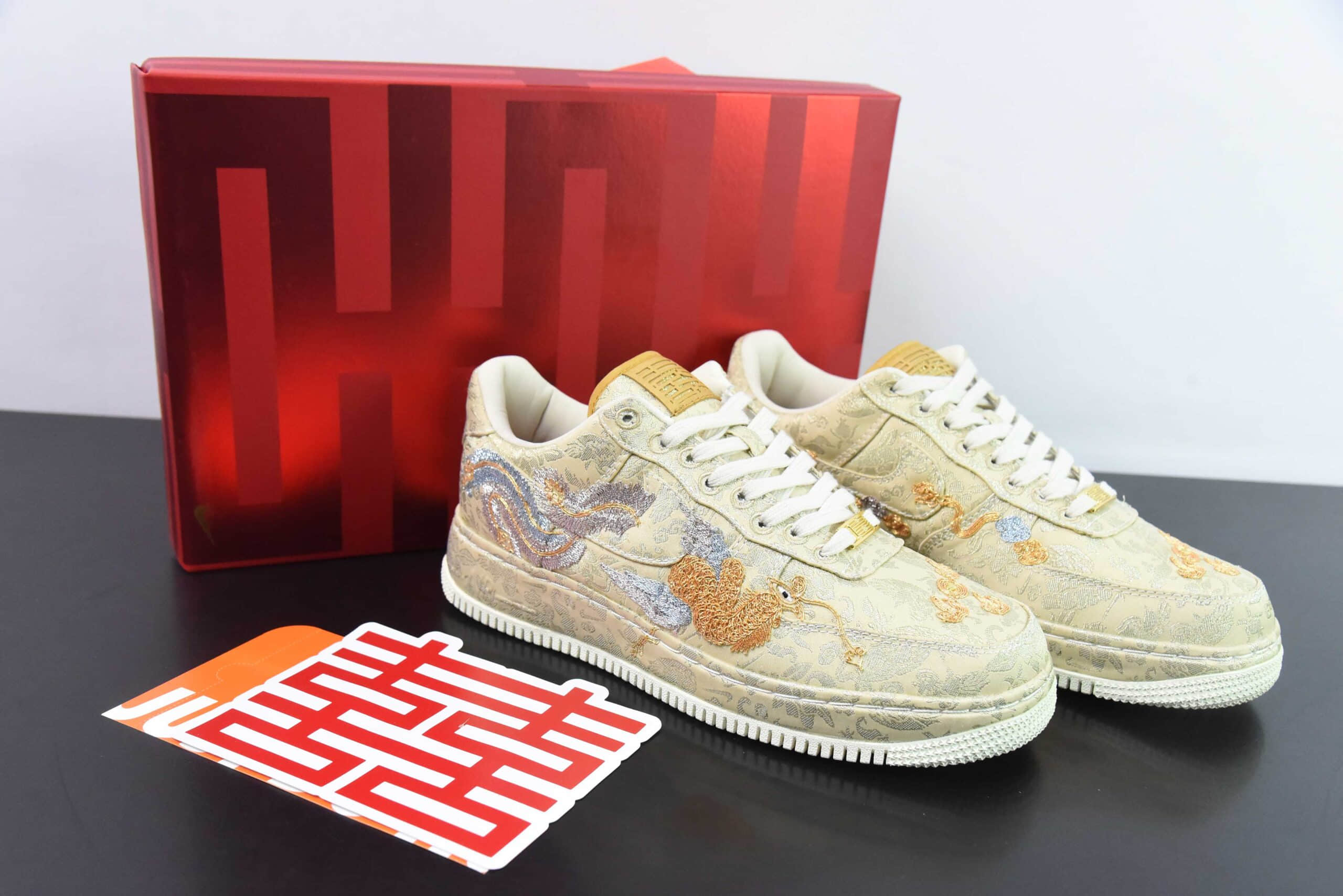 耐克Nike Air Force 1 Low囍龙凤呈祥情人节结婚鞋空军一号低帮休闲板鞋纯原版本 货号:HJ4285-777