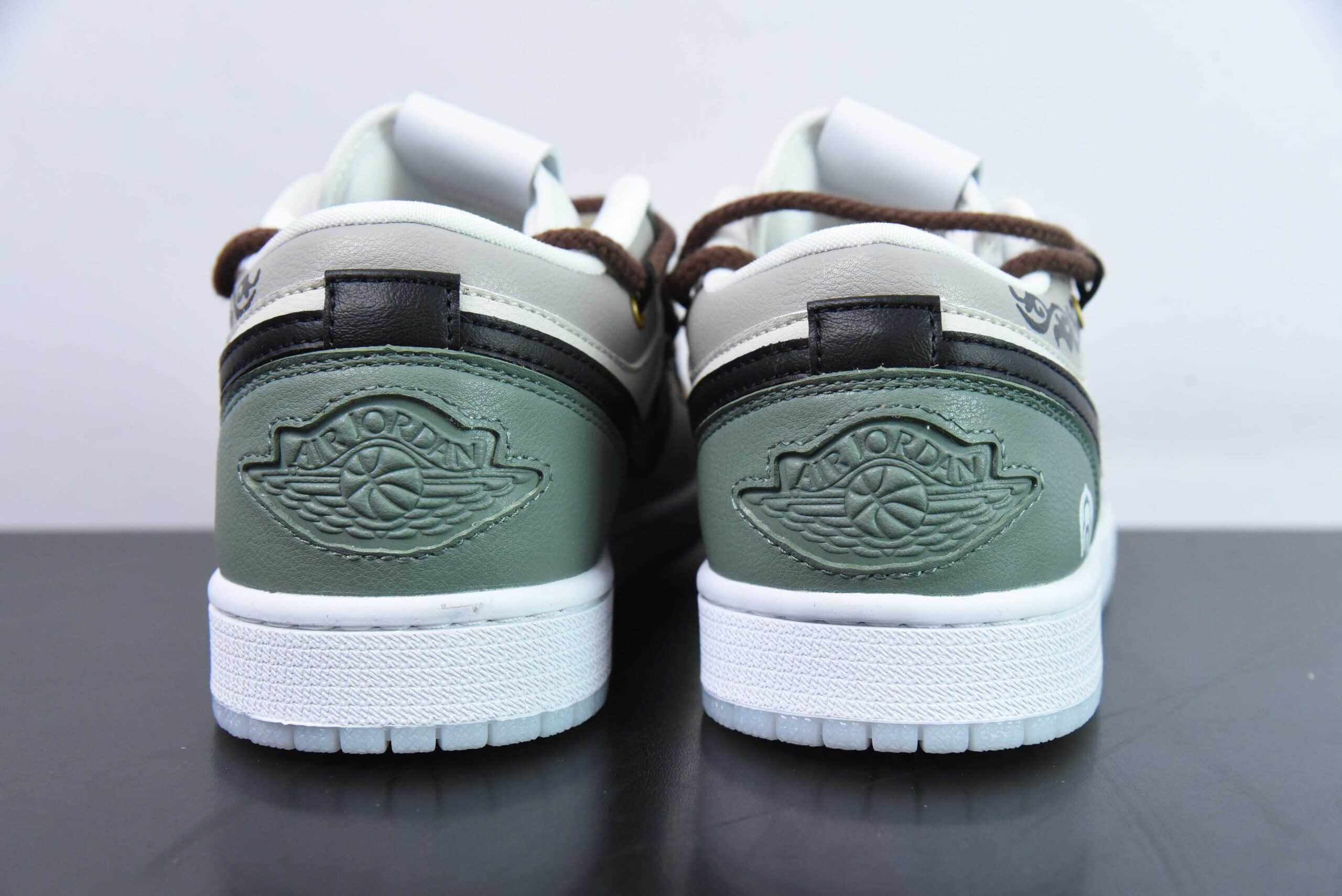 乔丹Air Jordan 1 Low PhilippinesAJ1解构抽绳白灰绿低帮文化篮球鞋纯原版本 货号：FN8901-164 
