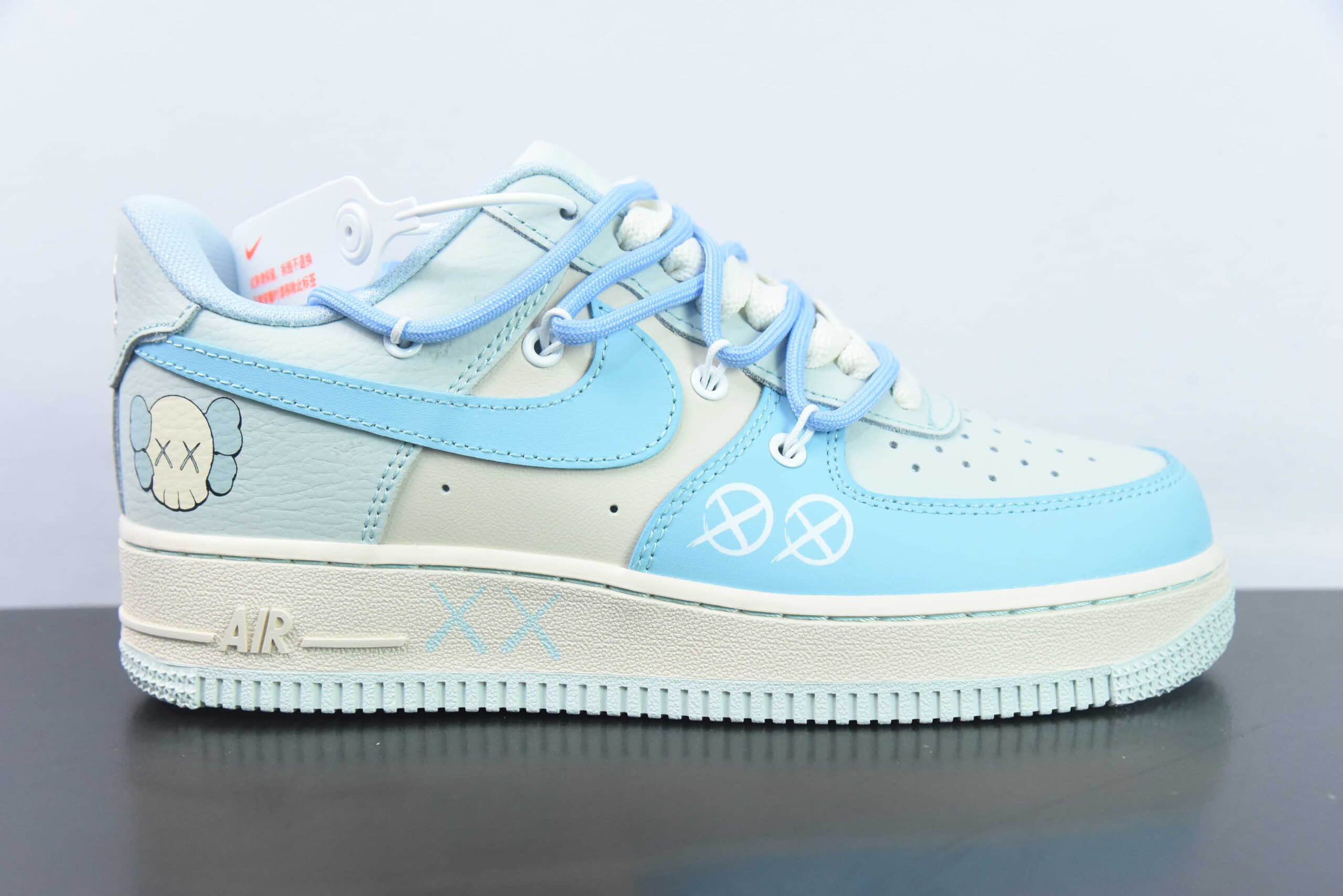 耐克Nike Air Force 1 Low kaws 白蓝拼接解构绑带空军一号低帮休闲板鞋纯原版本 货号:KS6869-777